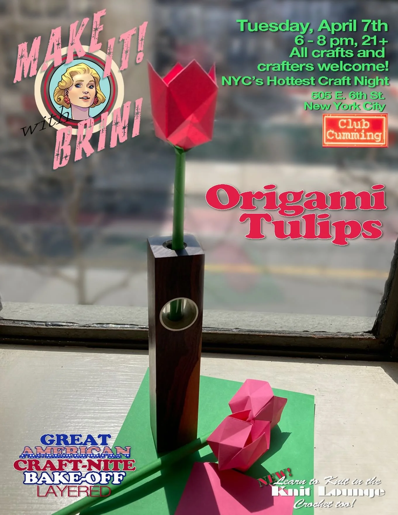 We&rsquo;re folding up some tulips this week! Come make some with us&hellip; #crafts #miwb #tuesdayswithbrini #makeitwithbrini @clubcumming @alancummingreally