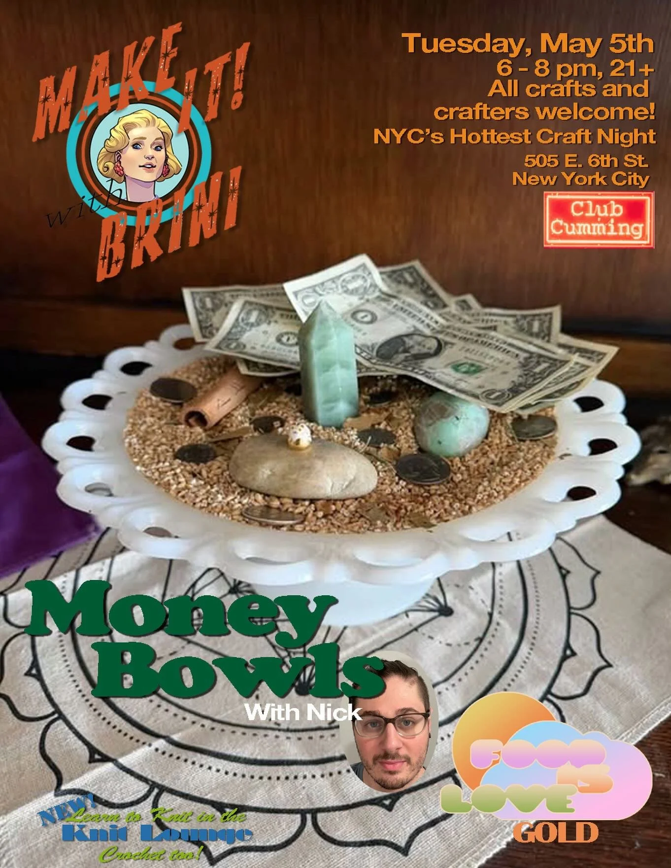 This week we&rsquo;re joined by @glittersaurus_rex for #moneybowls! Learn how to craft bowls and cast a spell to attract money into your life&hellip;

#crafts #miwb #tuesdayswithbrini #makeitwithbrini @clubcumming @alancummingreally