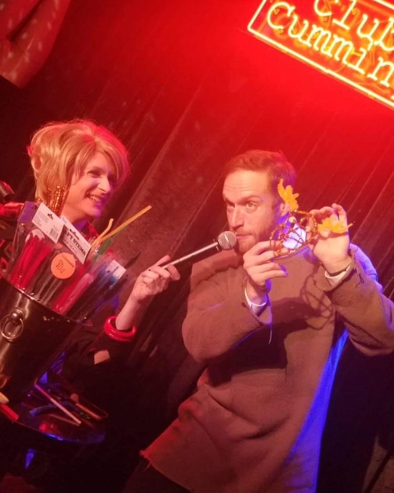 Brini Maxwell and Tim Young at Club Cumming during a Make It with Brini event.