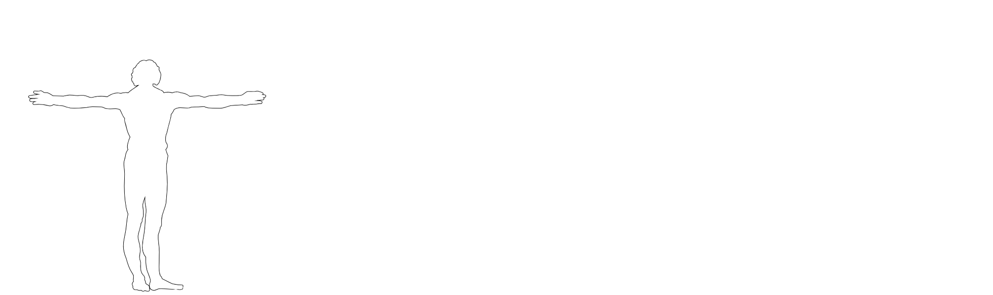 Black logo with a white human silhouette in the center, arms and legs extended, with light lines representing energy or nerve pathways. To the right, the text reads 'Total Body Therapy of Georgia'.