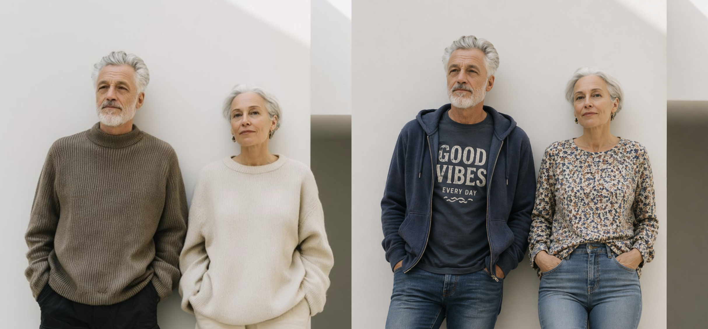 a side by side comparison of effortless style in photography vs distracting clothing