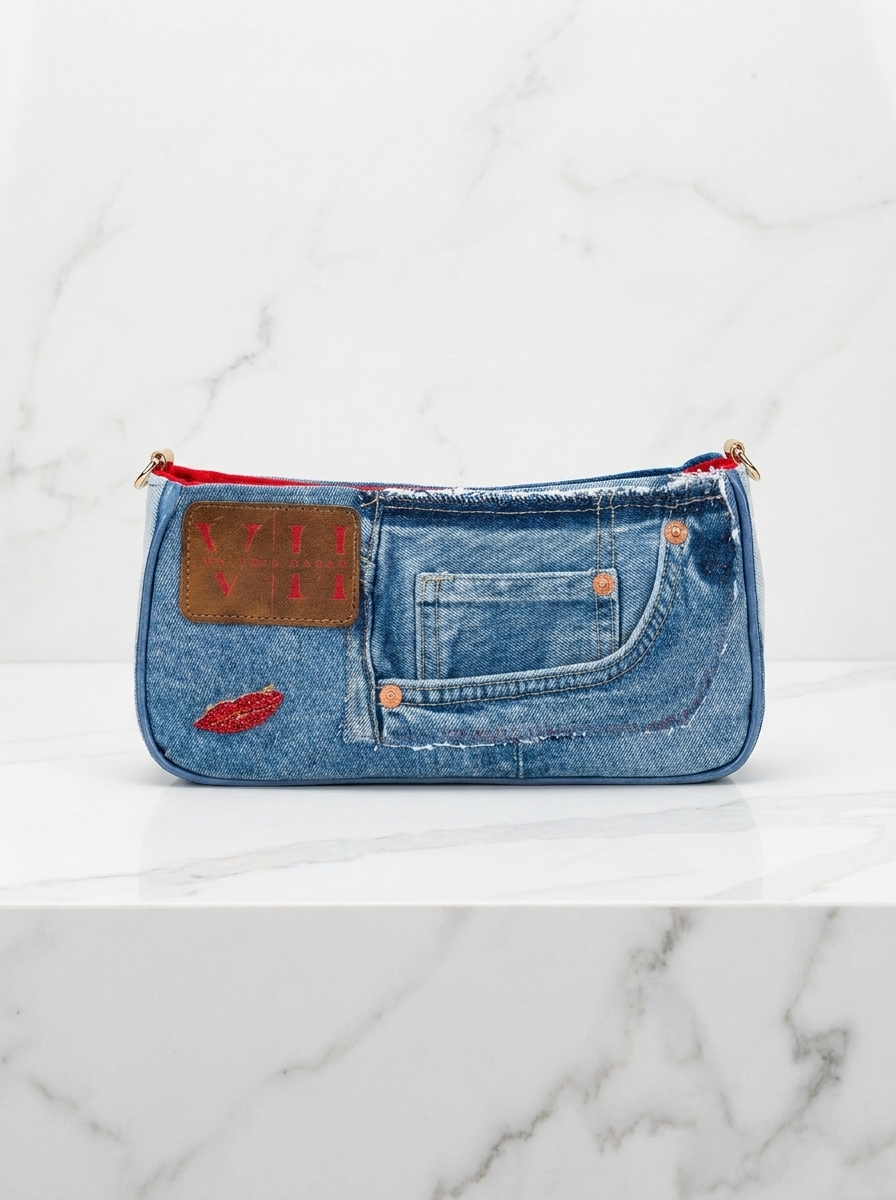 Up-Cycled East West Clutch