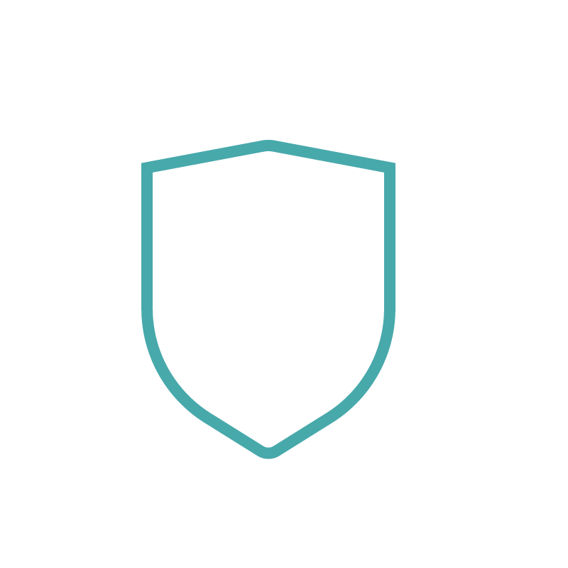 Shield with a blue checkmark in the center