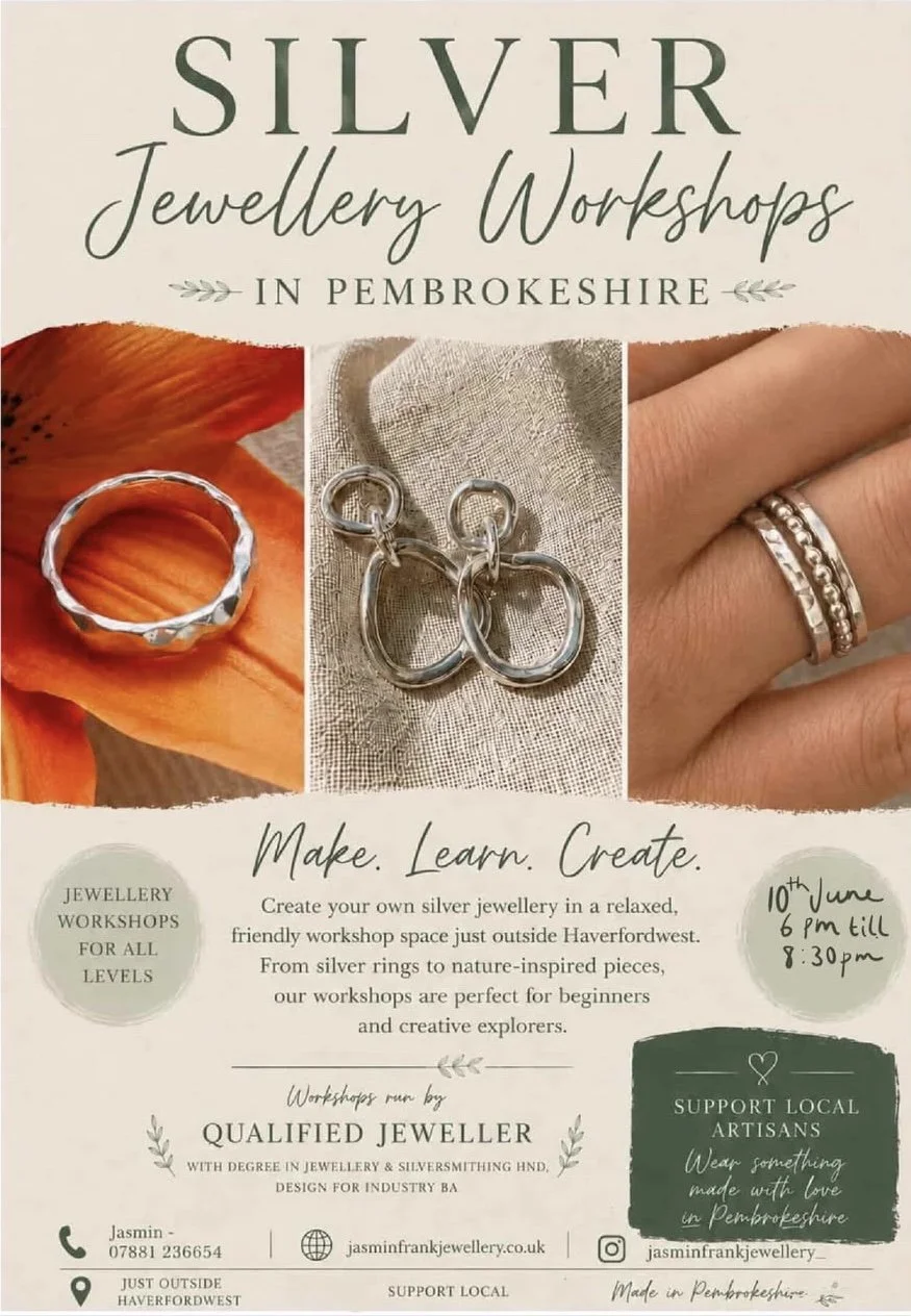 Decorative silver ring workshop