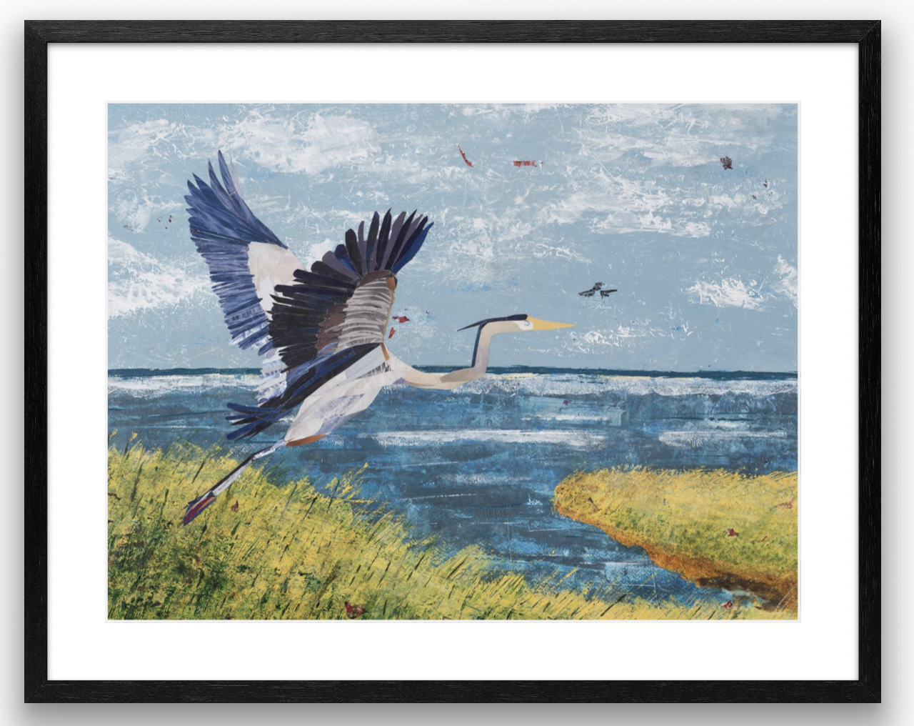 By the Sea print show in black wood frame with print size 18x24