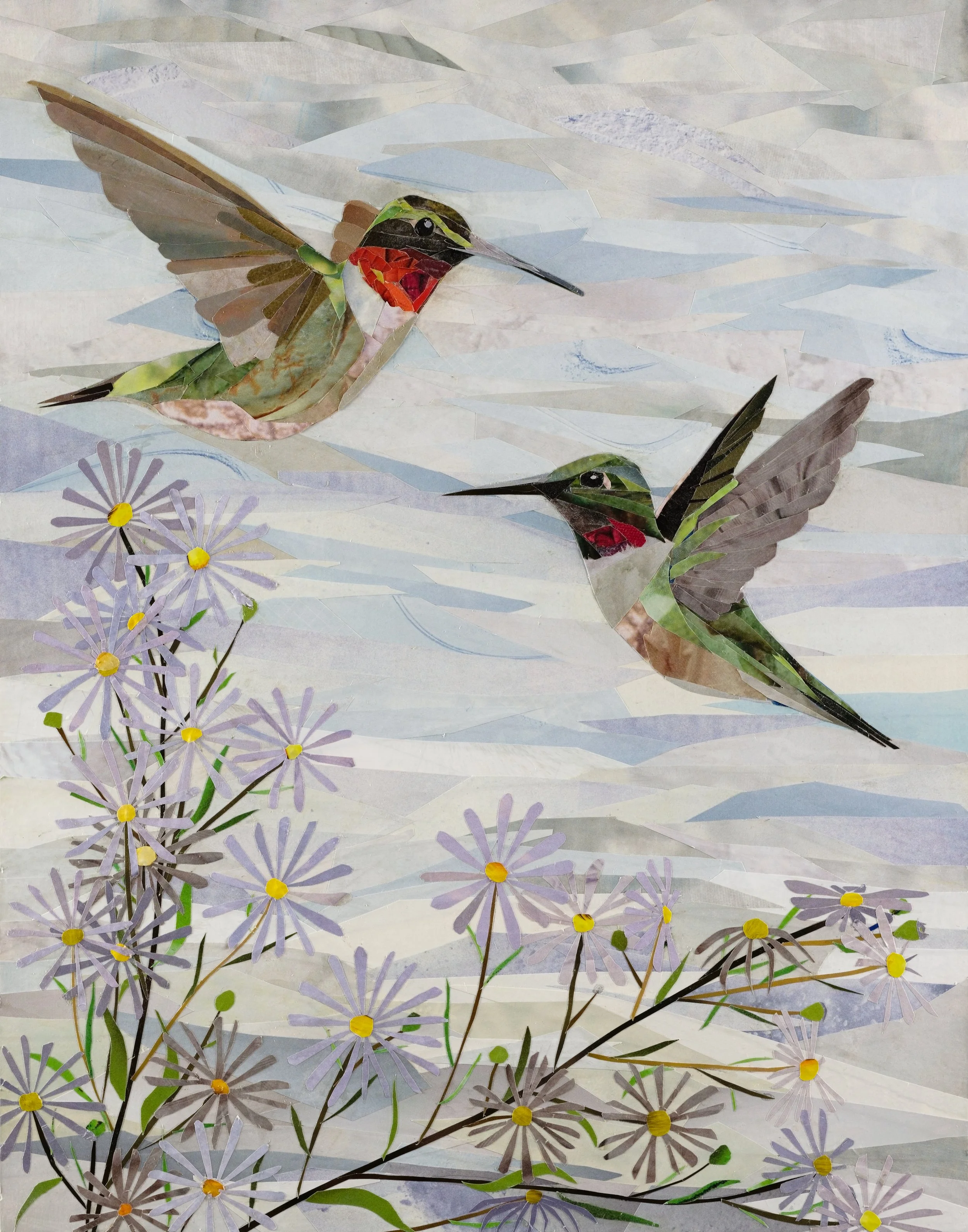 Forgotten Lyrics, found paper and cold wax on wood panel, 2026, 14x11