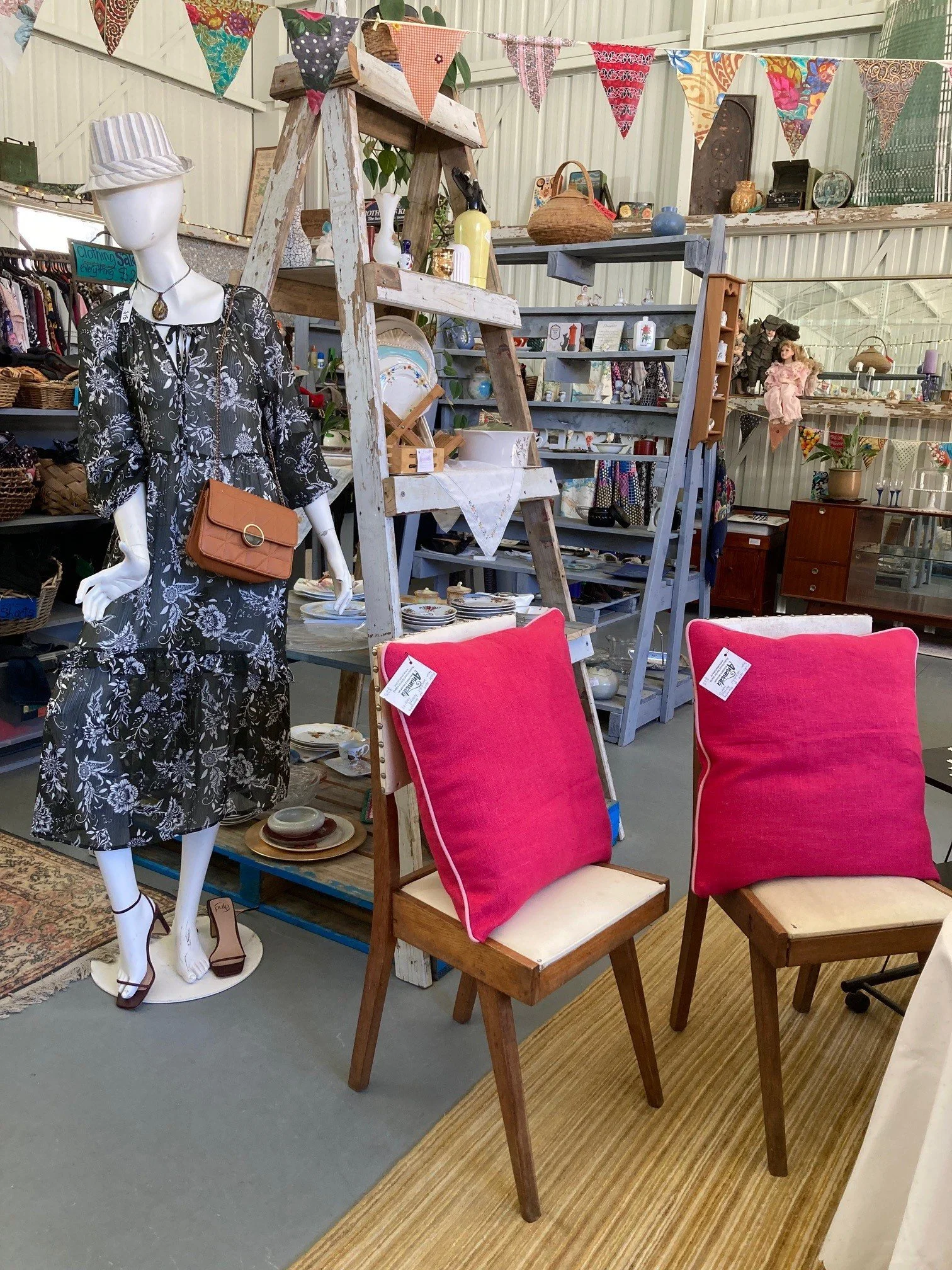 Pink cushions made of fabric off-cuts - Scarlett
