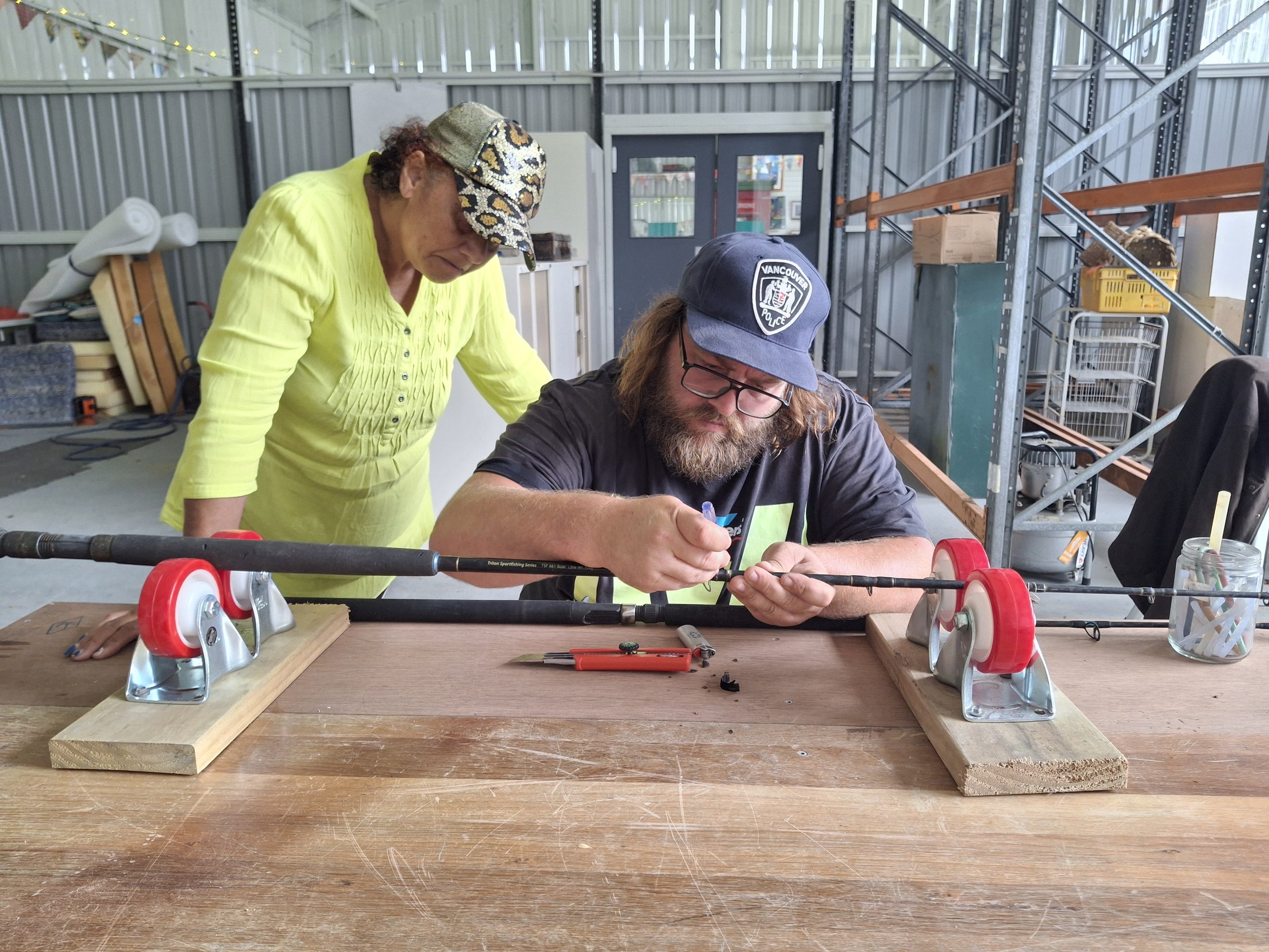 Fishing reel workshop with Rene