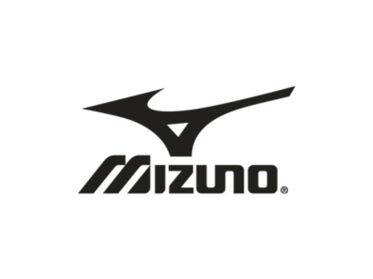 Black Mizuno logo featuring a stylized bird and the brand name Mizuno on a white background.