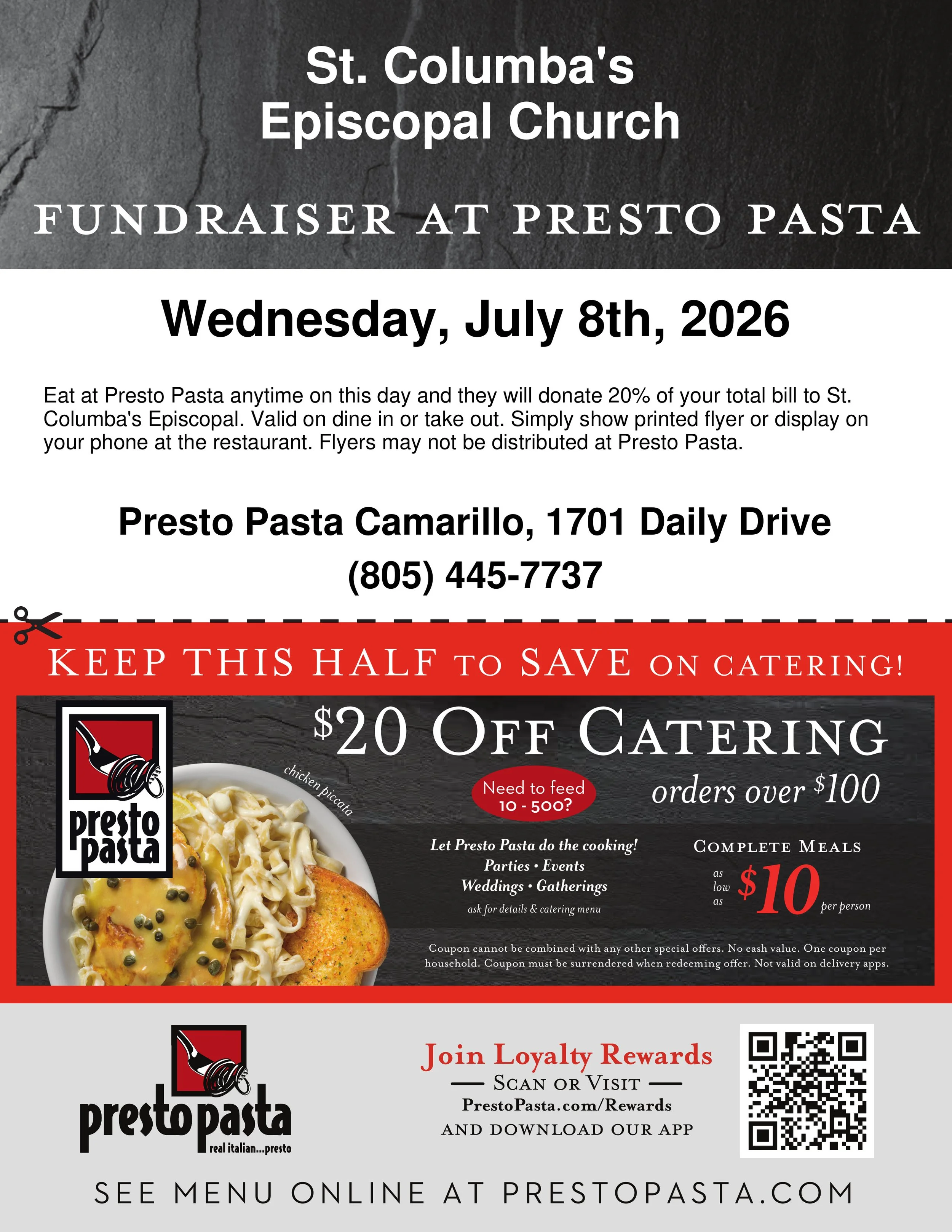 Monthly Restaurant Fundraiser