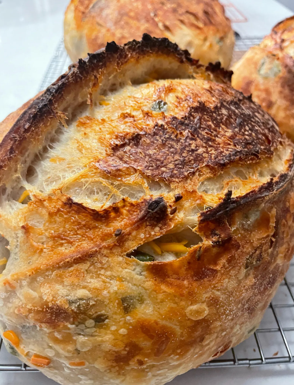 Jalapeño and Cheddar Sourdough Bread