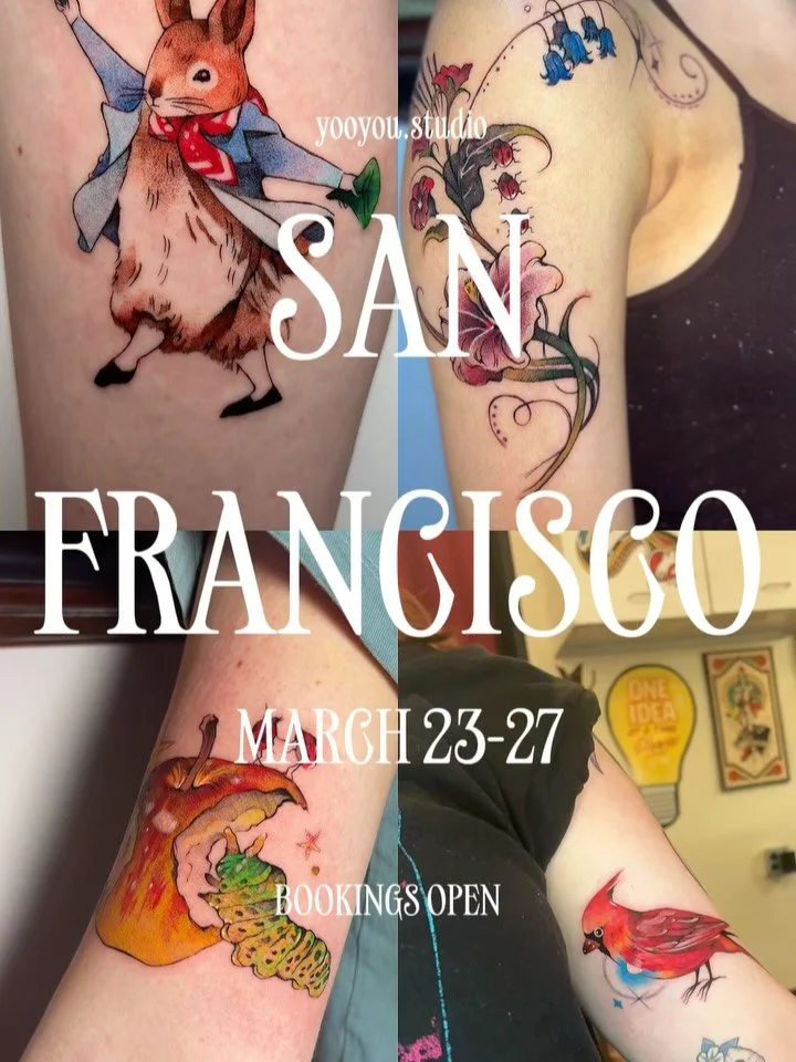 San Francisco!! 💖

So excited to be guesting in your city March 23-27 at @monomoontattoo 💗💗
Booking link is in my bio, DM for any inquiries! I am accepting flashes and custom design requests. 

-

#tattoo #tattoos #sanfran #sanfranciscotattooartis