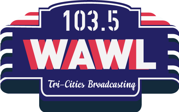 Radio station logo for WAWL 103.5 FM Tri-Cities Broadcasting.