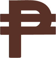 A stylized brown Philippine Peso currency symbol.