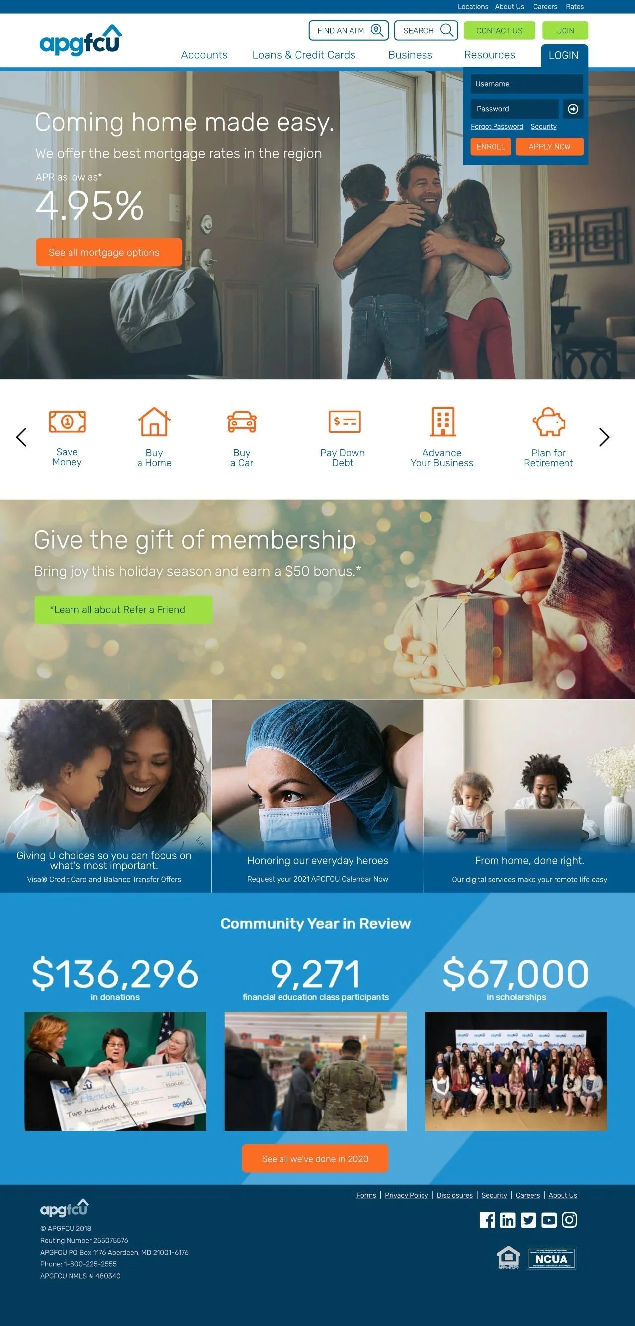  APGFCU  Homepage Redesign with Usability Focus 2020