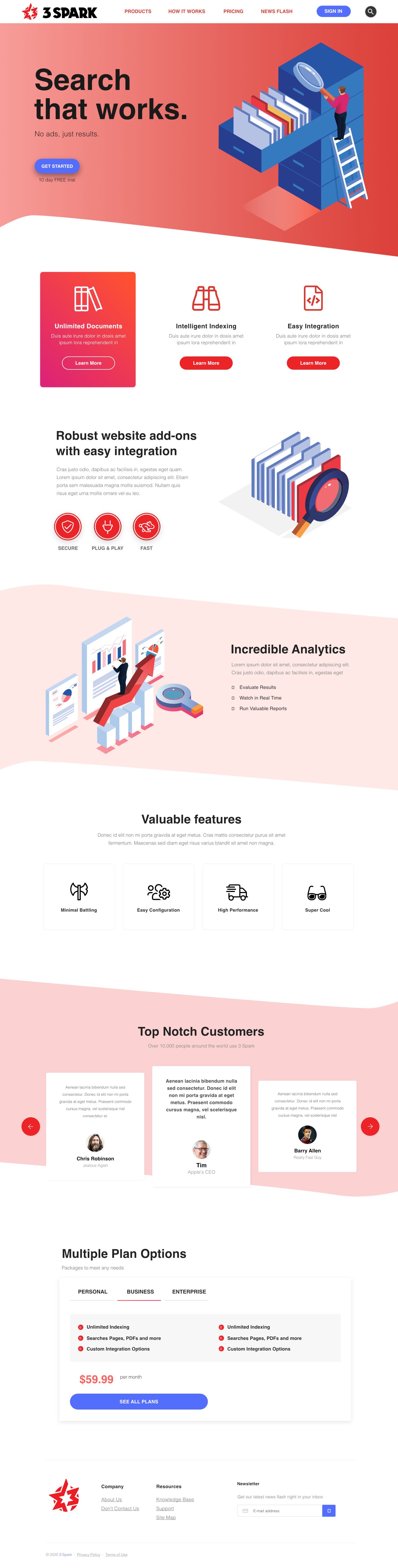  3 Spark  Product Home Page Design 2021