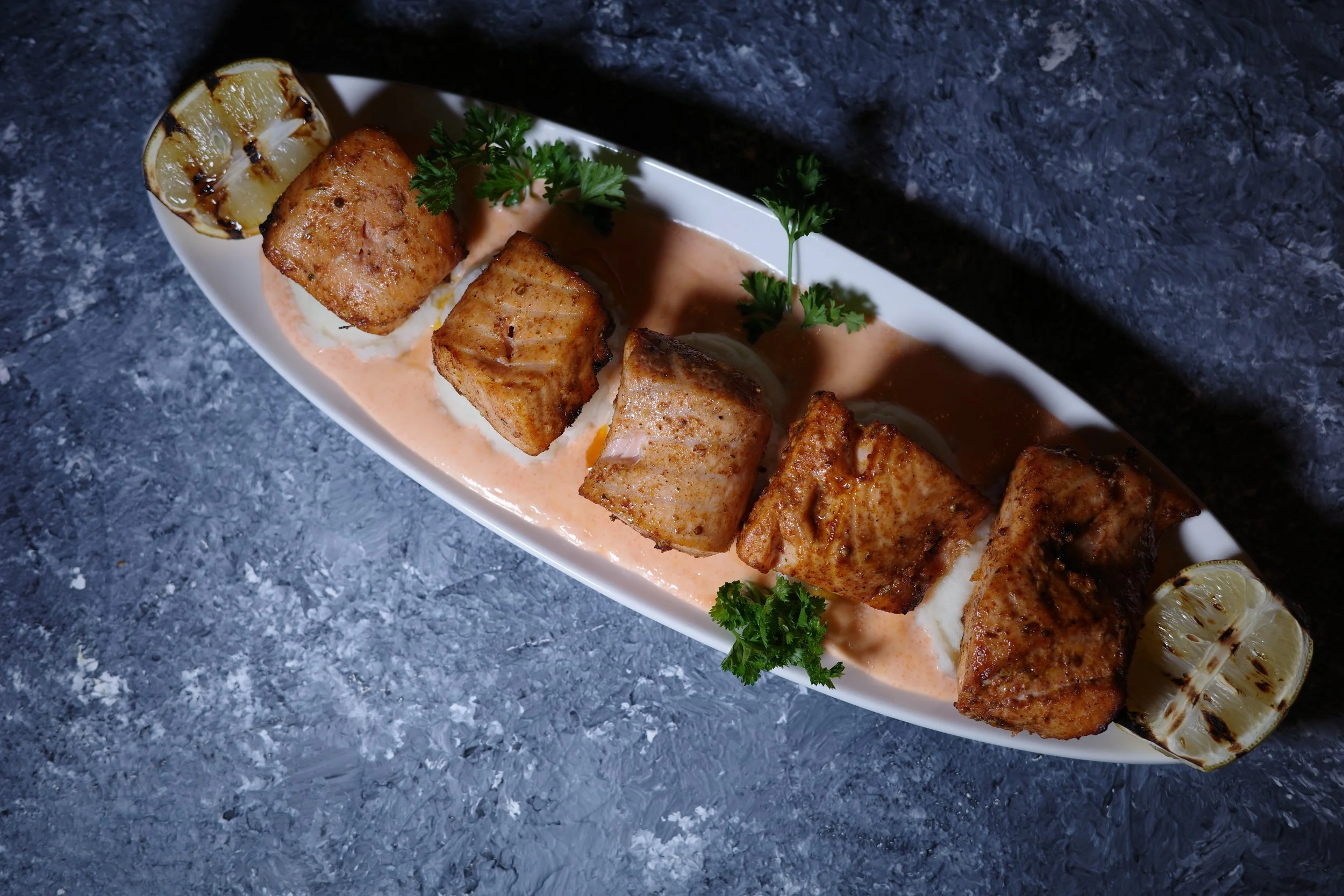 Salmon Mtsvadi - From the Grill