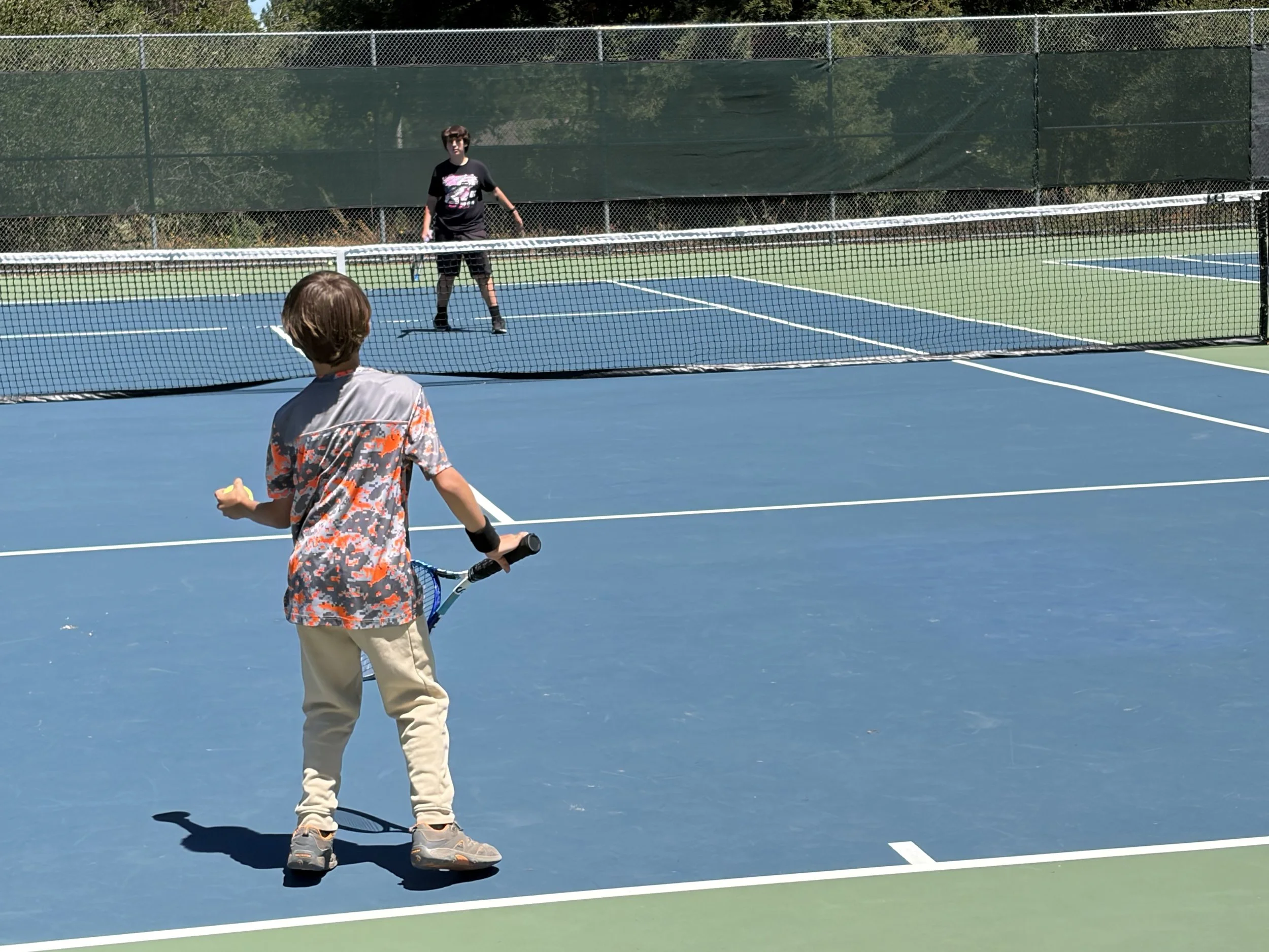 Kids sering the ball at the recent Junior Clinic taught by Sam Levy at Ragle Ranch Park