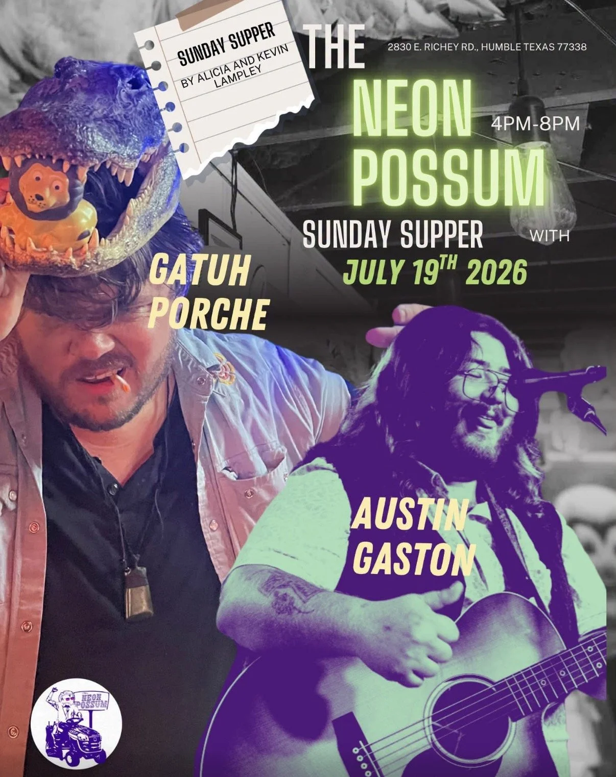 T Ray Porche and Austin Gaston Sunday Supper at Neon Possum