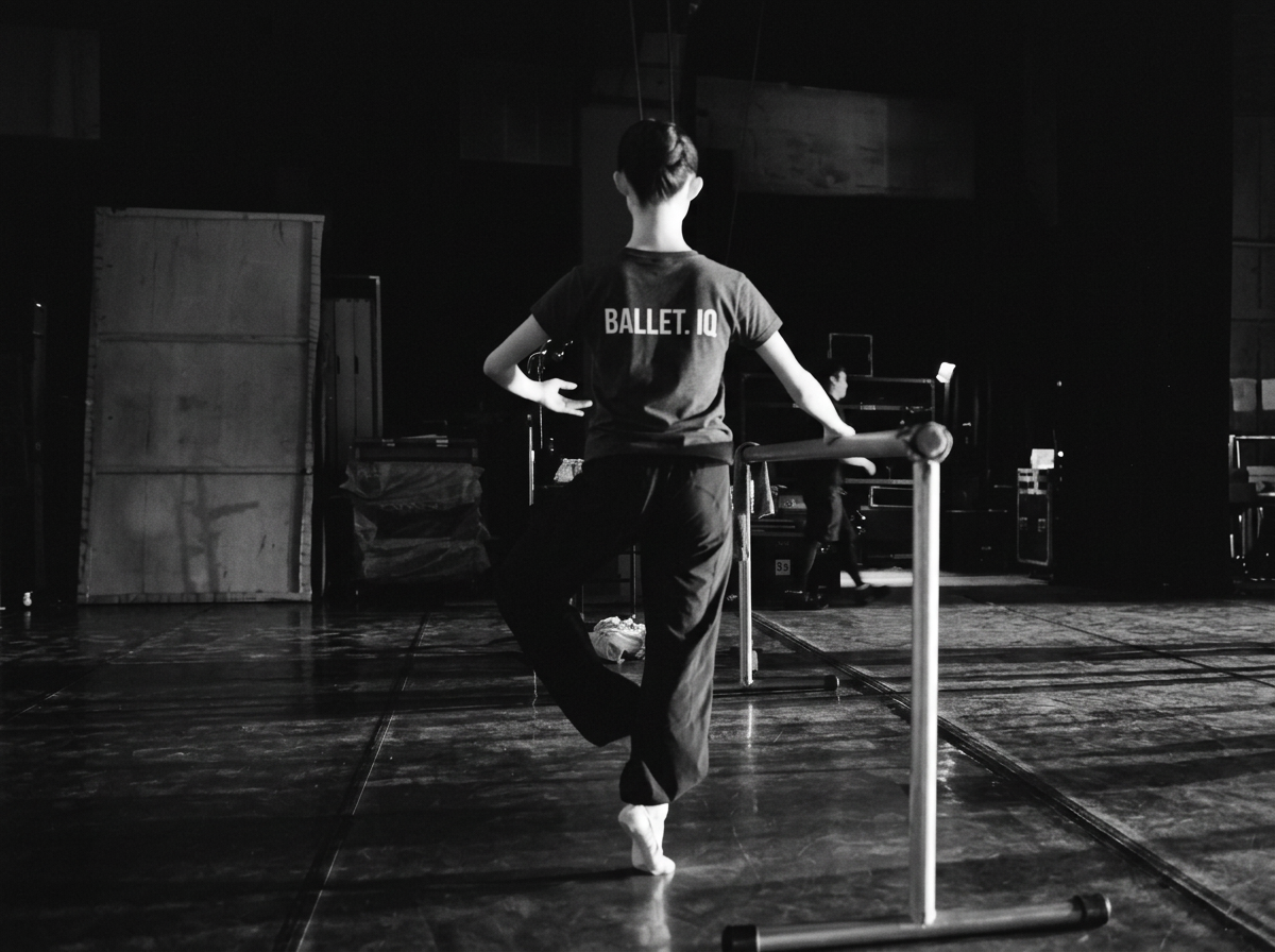 Adult Ballet dancer wearing a BALLET. IQ t-shirt