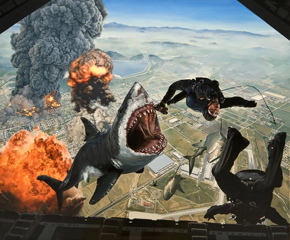 'Shark Drop 1' oil on canvas, 30" x 25" (2009)