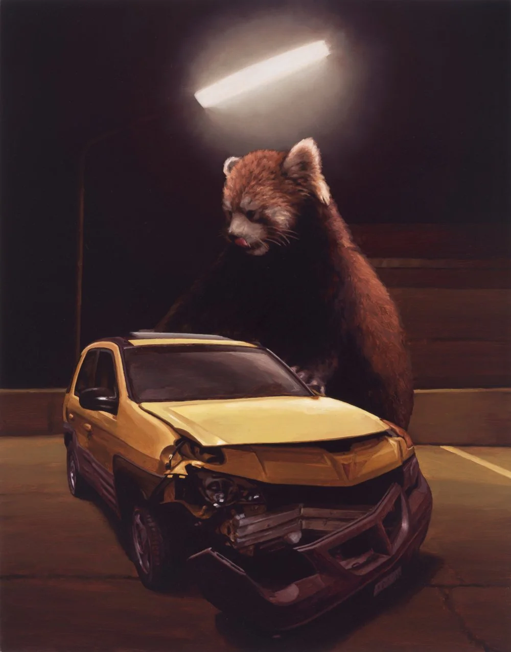 'Red Panda City 3' oil on panel, 11" x 14" (2015) 