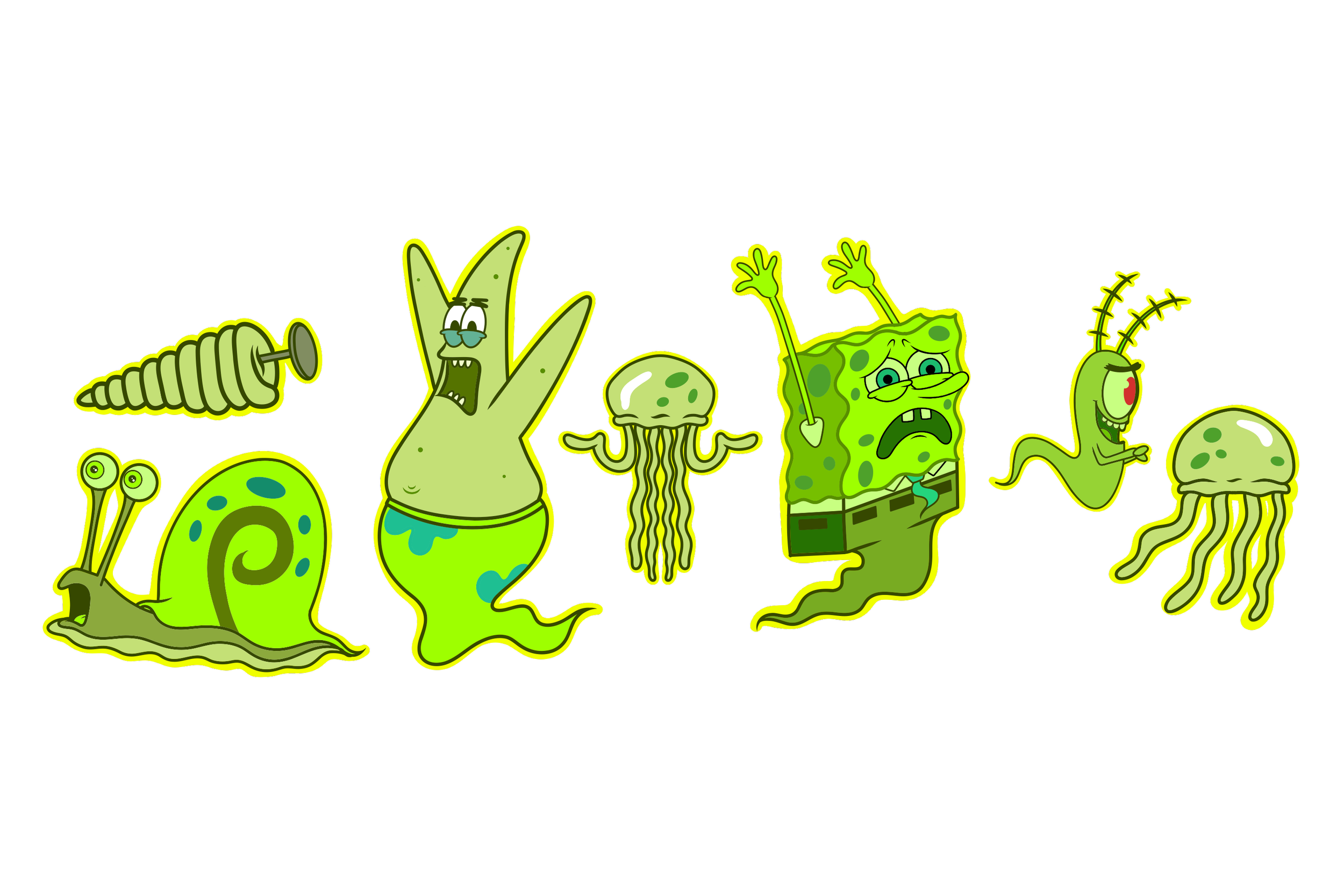 Ghost Spongebob Sticker Sheet