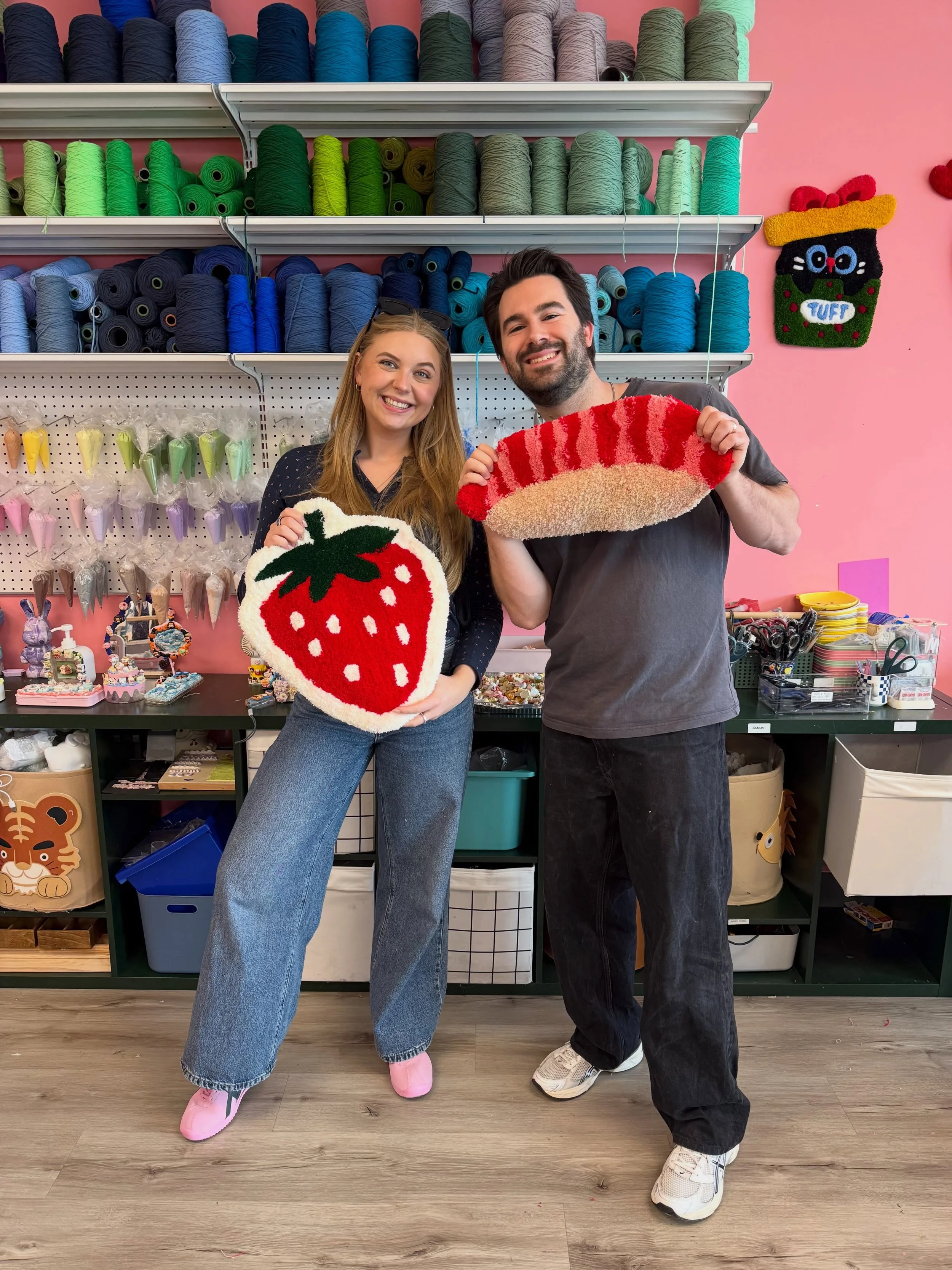 Come and make a tufting rug with us ✨ 
Have you ever tried making your own rug before? No? Well this is your sign to come try 👀🧶

Beginner friendly and perfect for all group sizes! Whether it&rsquo;s a birthday party, work team building, bacheloret