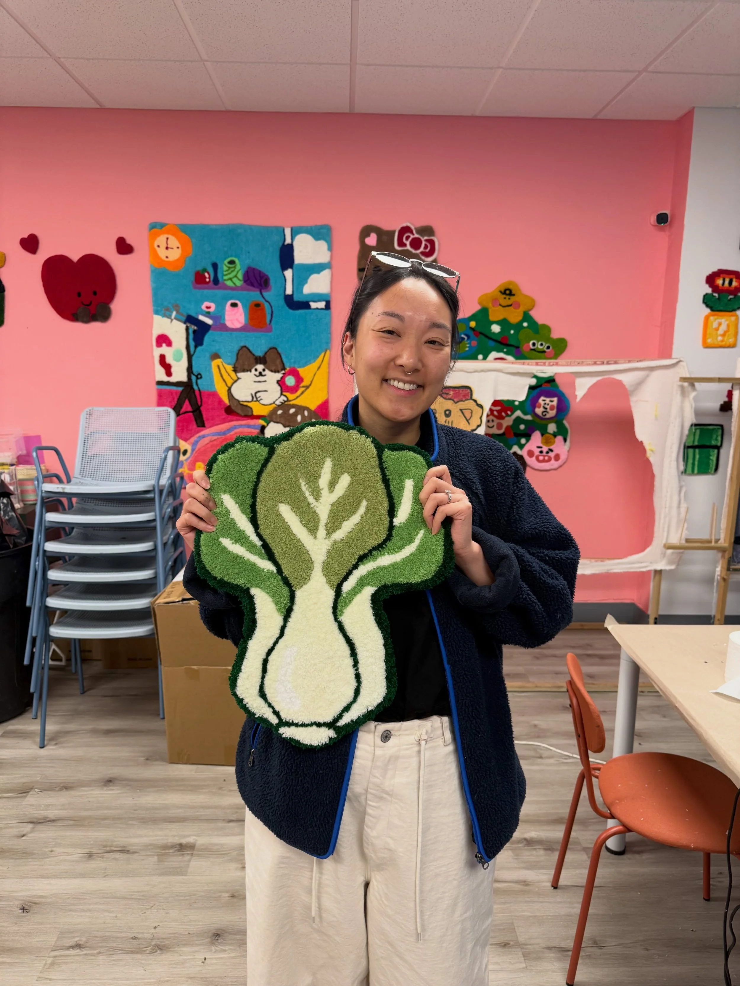 Sometimes things can be as simple as a bok choy and still turn out amazingly cute 🥬✨

One of our favourite parts about tufting is seeing everyday objects transformed into playful little art pieces. Swipe to see more tufting ideas and inspiration 💛
