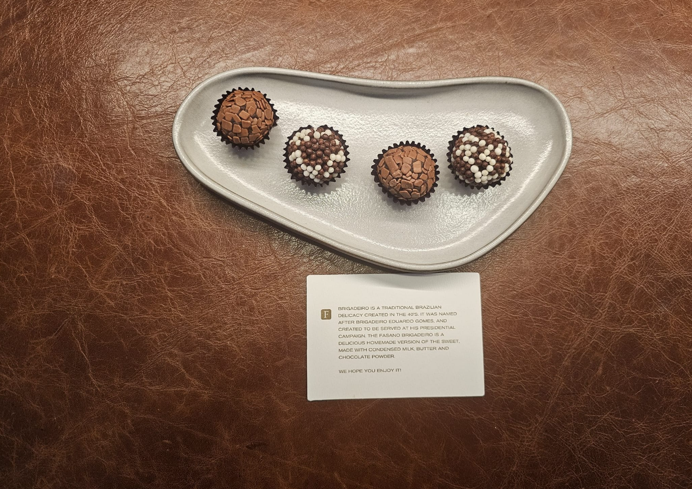 Brigadeiro. Tastes like a brownie at Hotel Fasano - São Paulo, Brasil