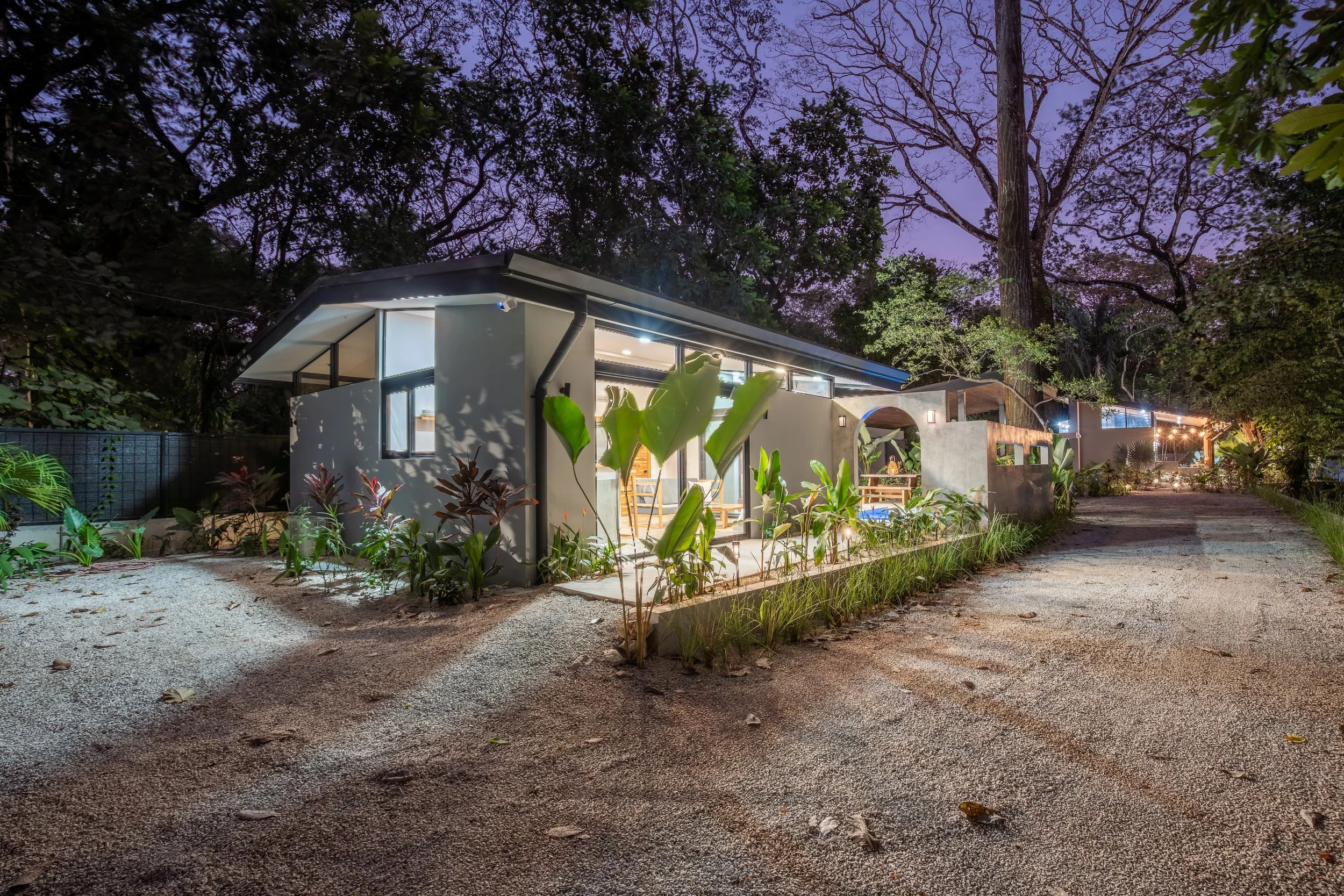 evening casita front of house