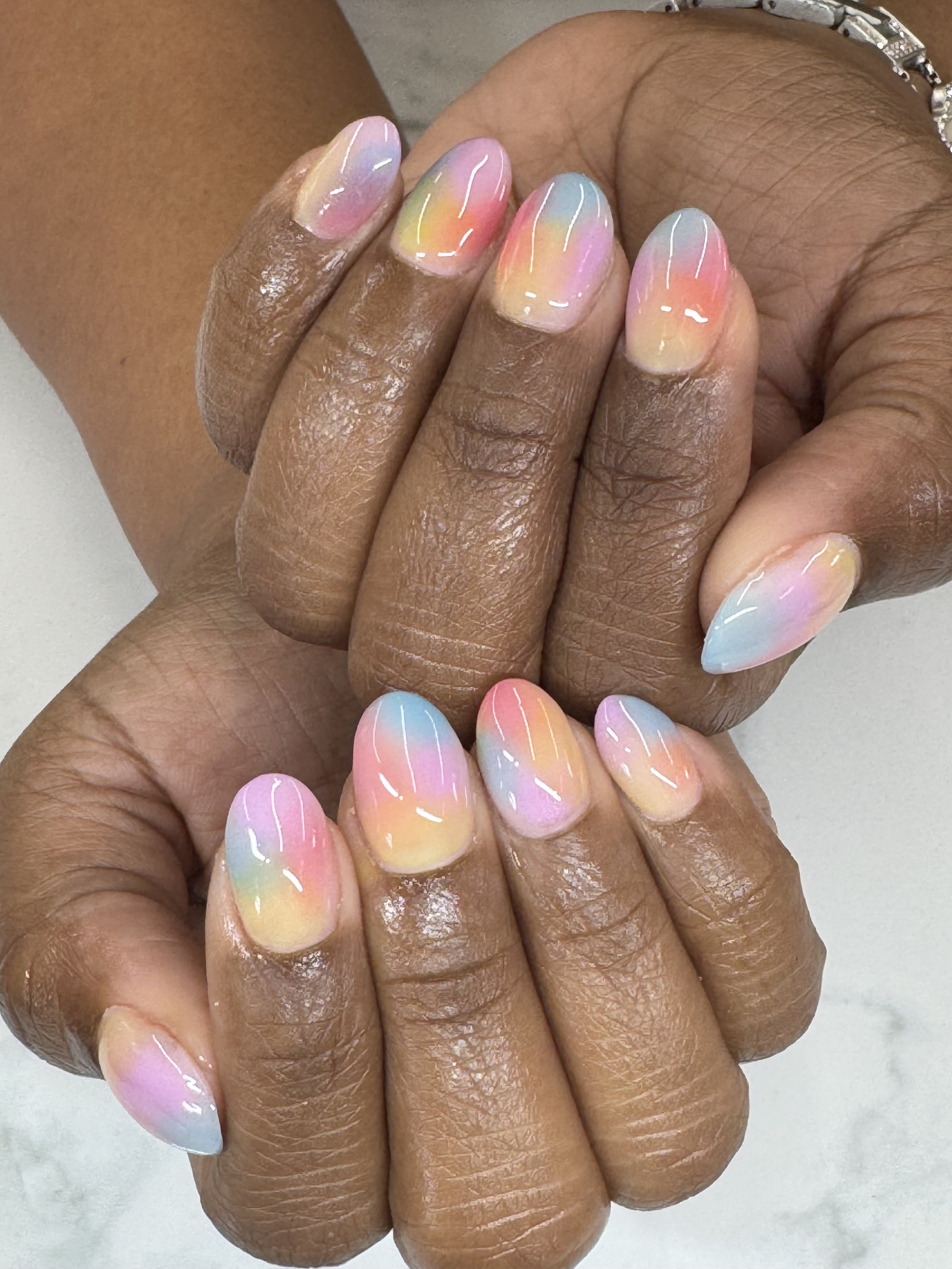 watercolor airbrush nails