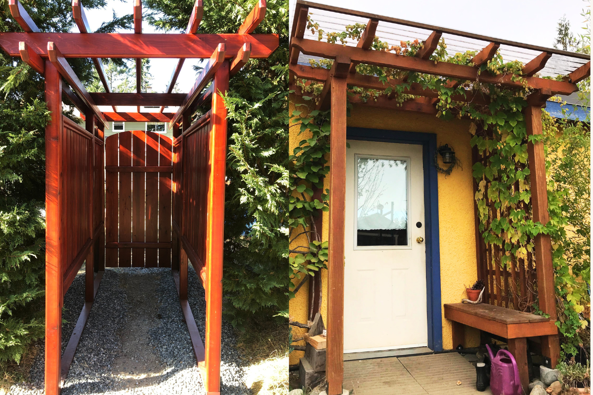 Custom-built trellises/arbors