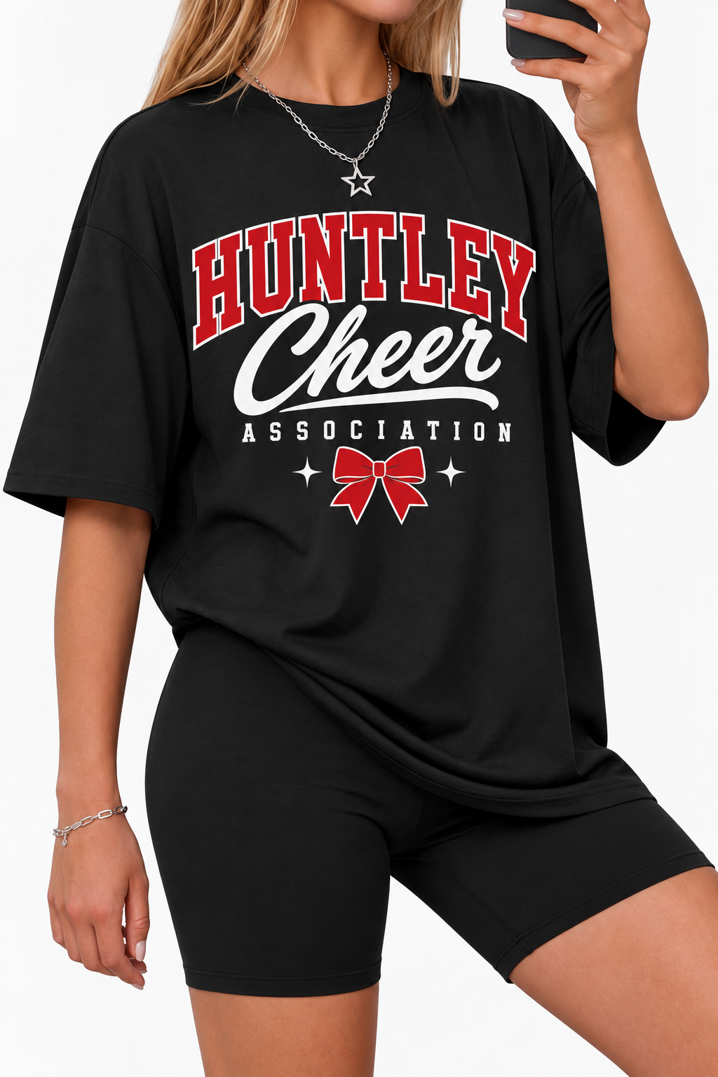 Huntley Cheer Association Oversized Black T-Shirt