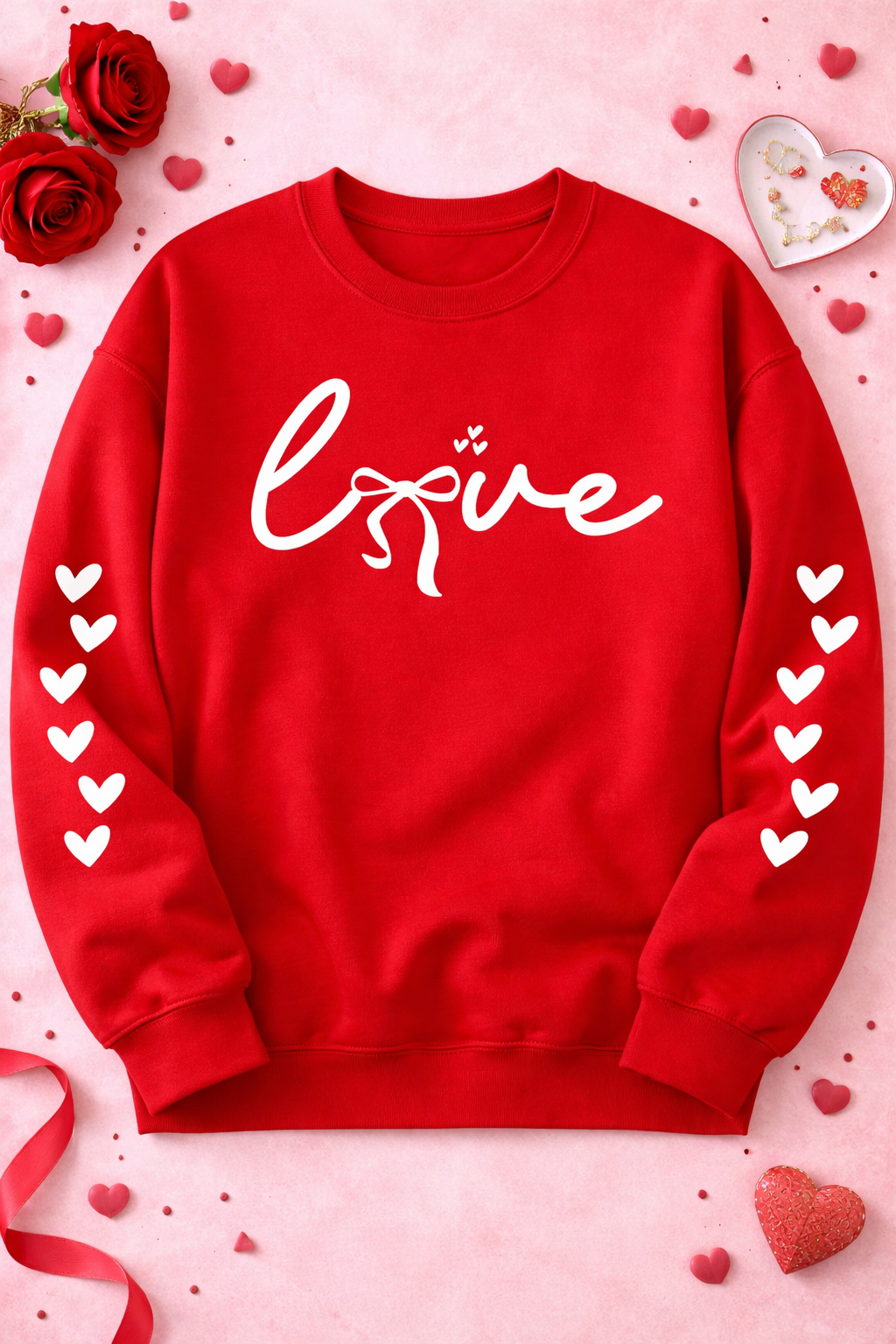 Valentine's Love Bow Crewneck