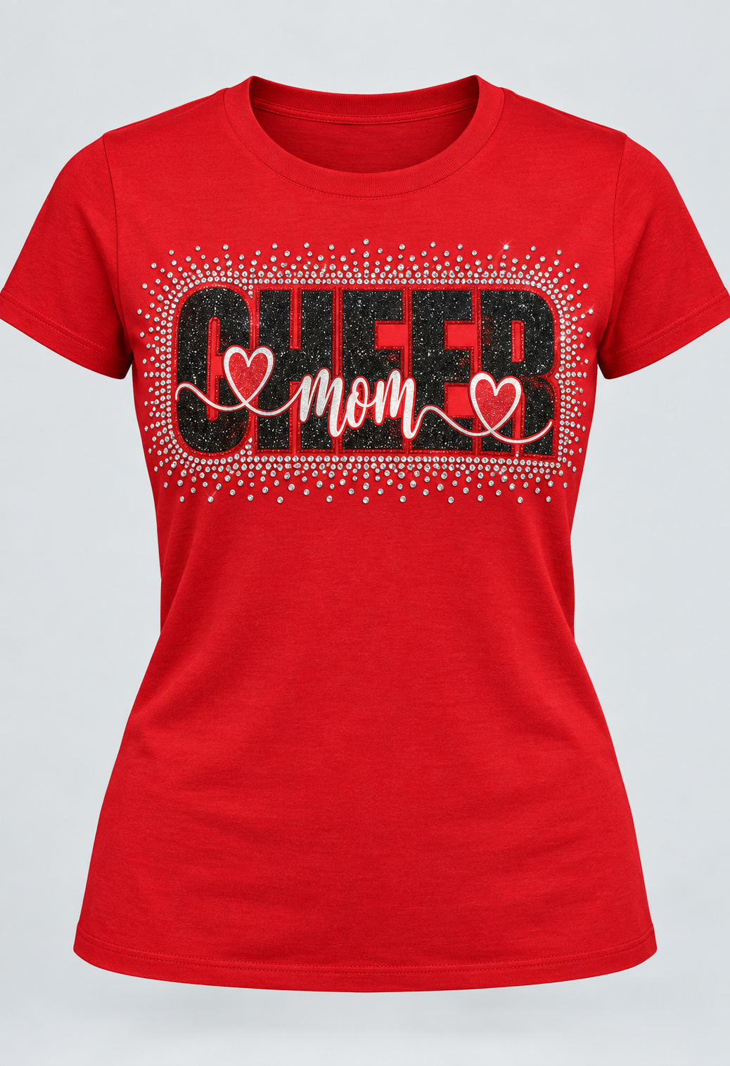 Cheer mom rhinestone tshirt