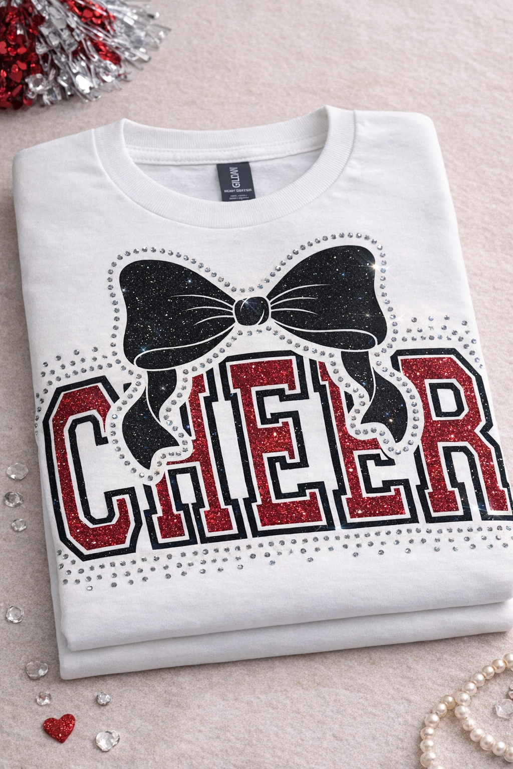 Sparkle Cheer and Bow T-shirt