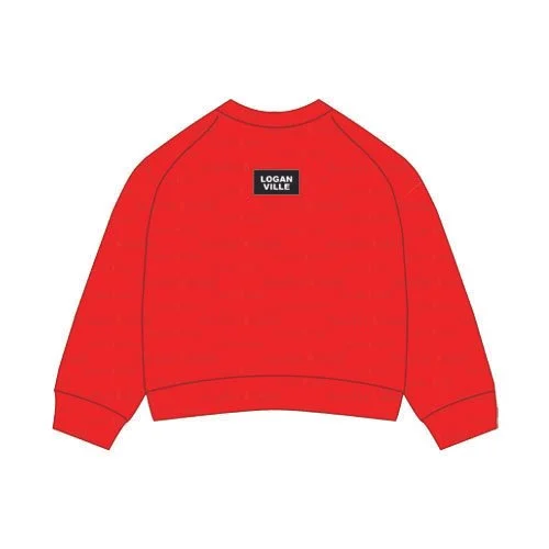 The Ava Airy Crewneck LOGAN VILLE  Woven Label | RED