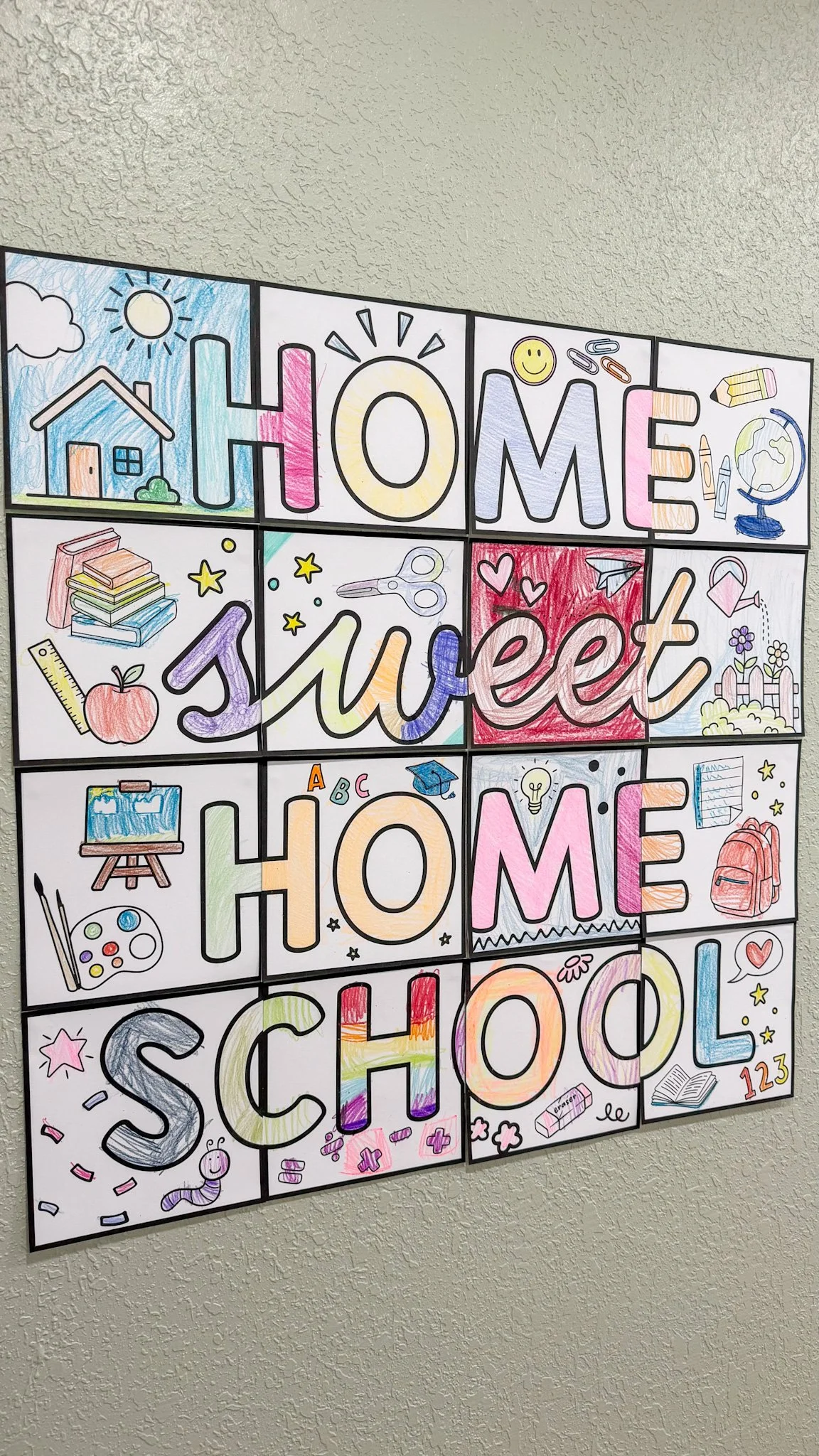 Home Sweet Homeschool Collaborative Coloring Poster, English