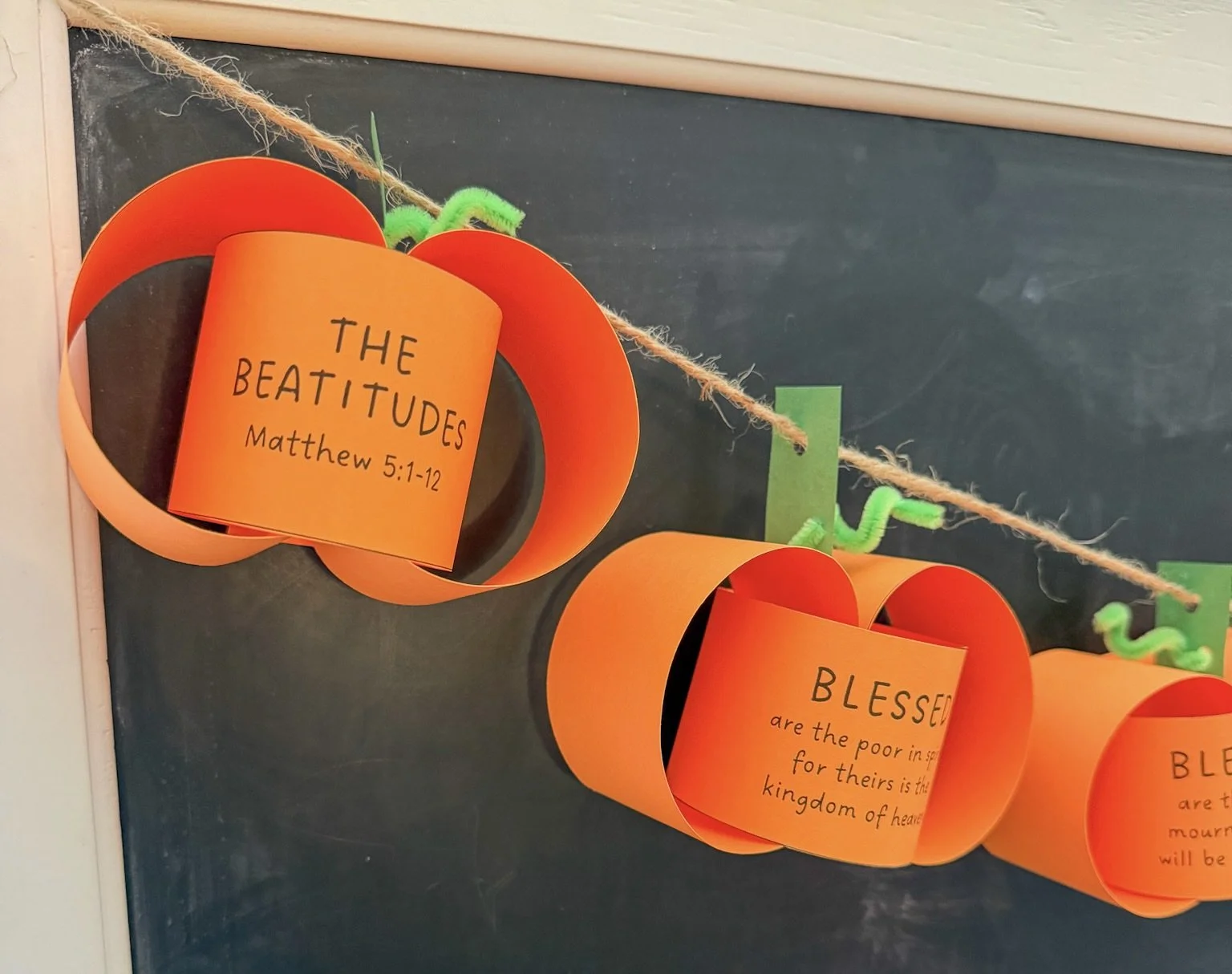 The Beatitudes Matthew 5:1-12 Pumpkin Garland for Fall
