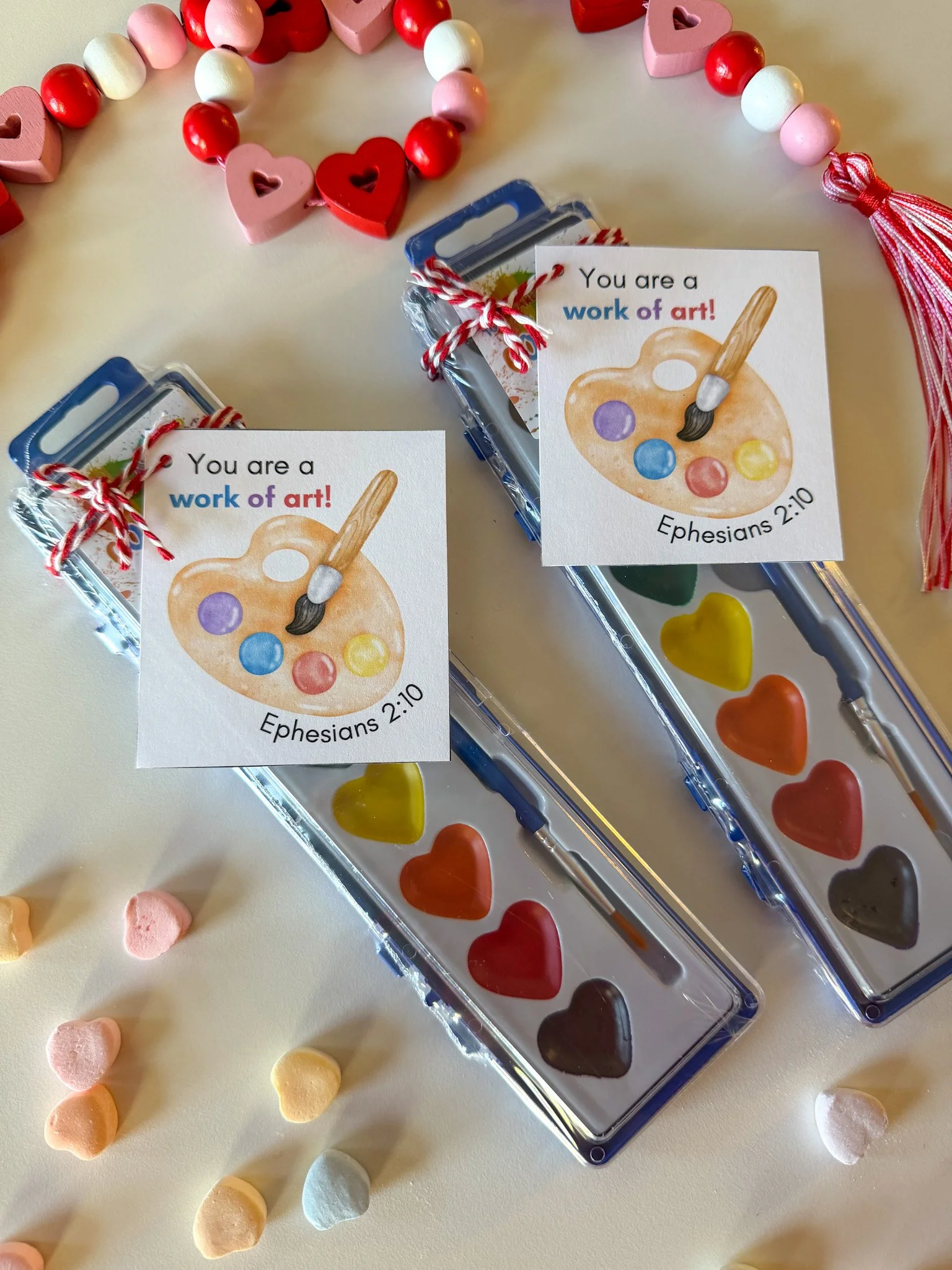 Work of Art Ephesians 2:10 Paint Gift Tags, English and Spanish