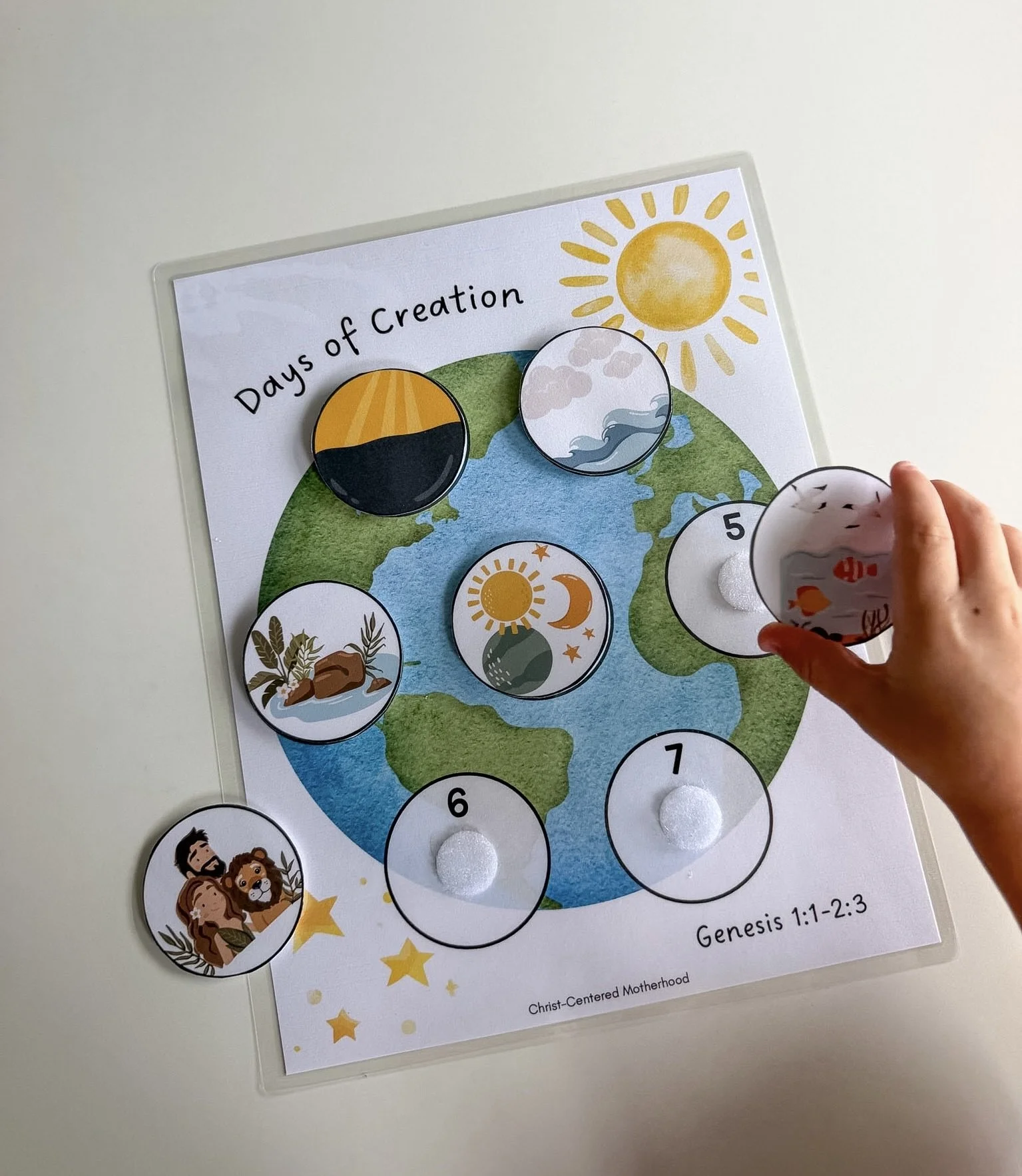Days of Creation Matching Activity Genesis 1:1-2:3, English and Spanish