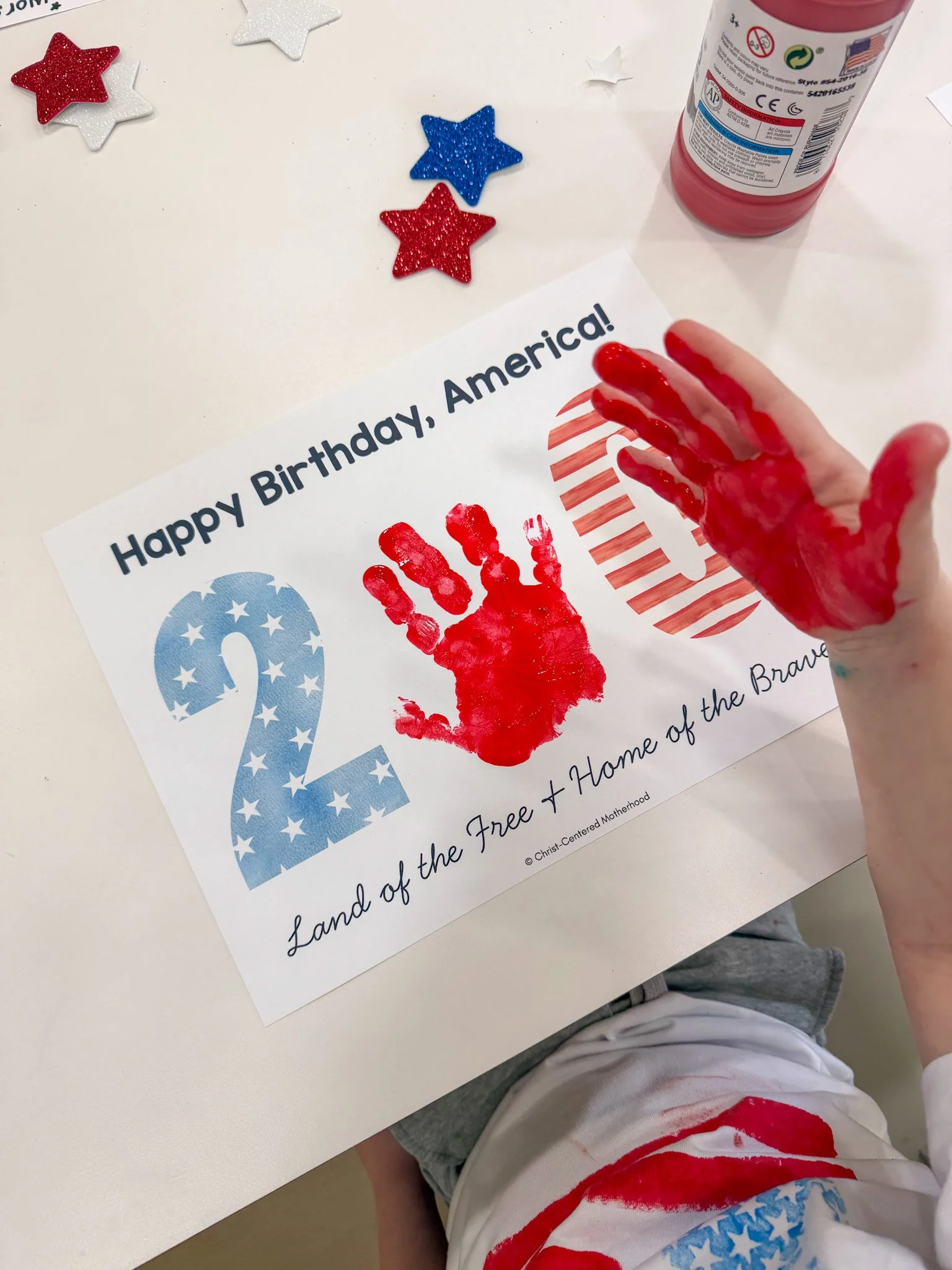 America’s 250th Birthday Handprint Keepsake Craft (250-259), English