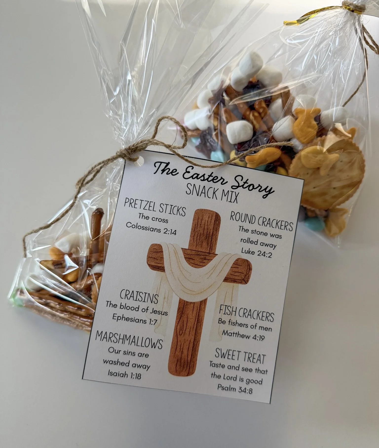 The Easter Story Snack Mix Gift Tags, English