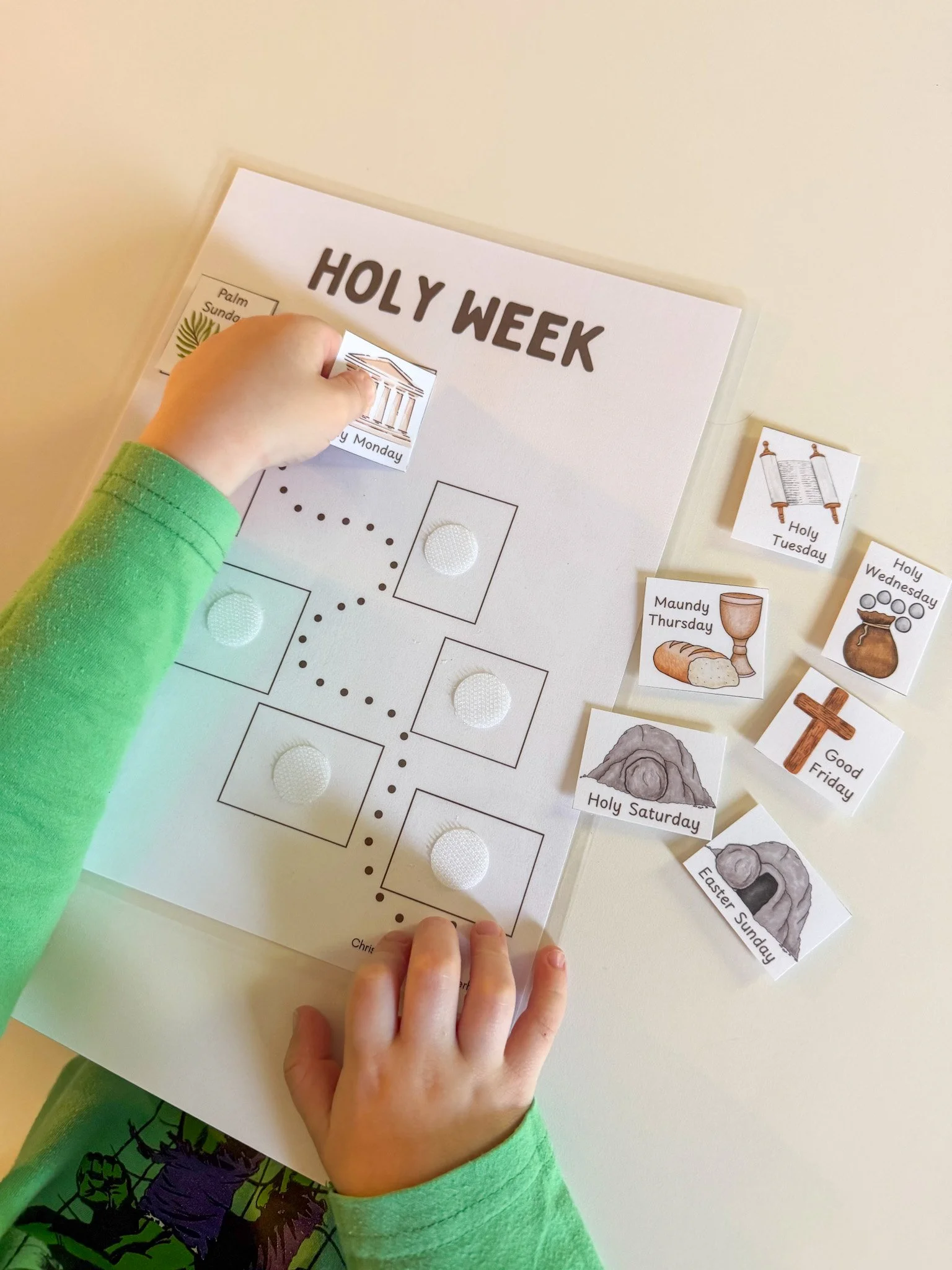 Holy Week Timeline Cut & Paste Activity, English and Spanish