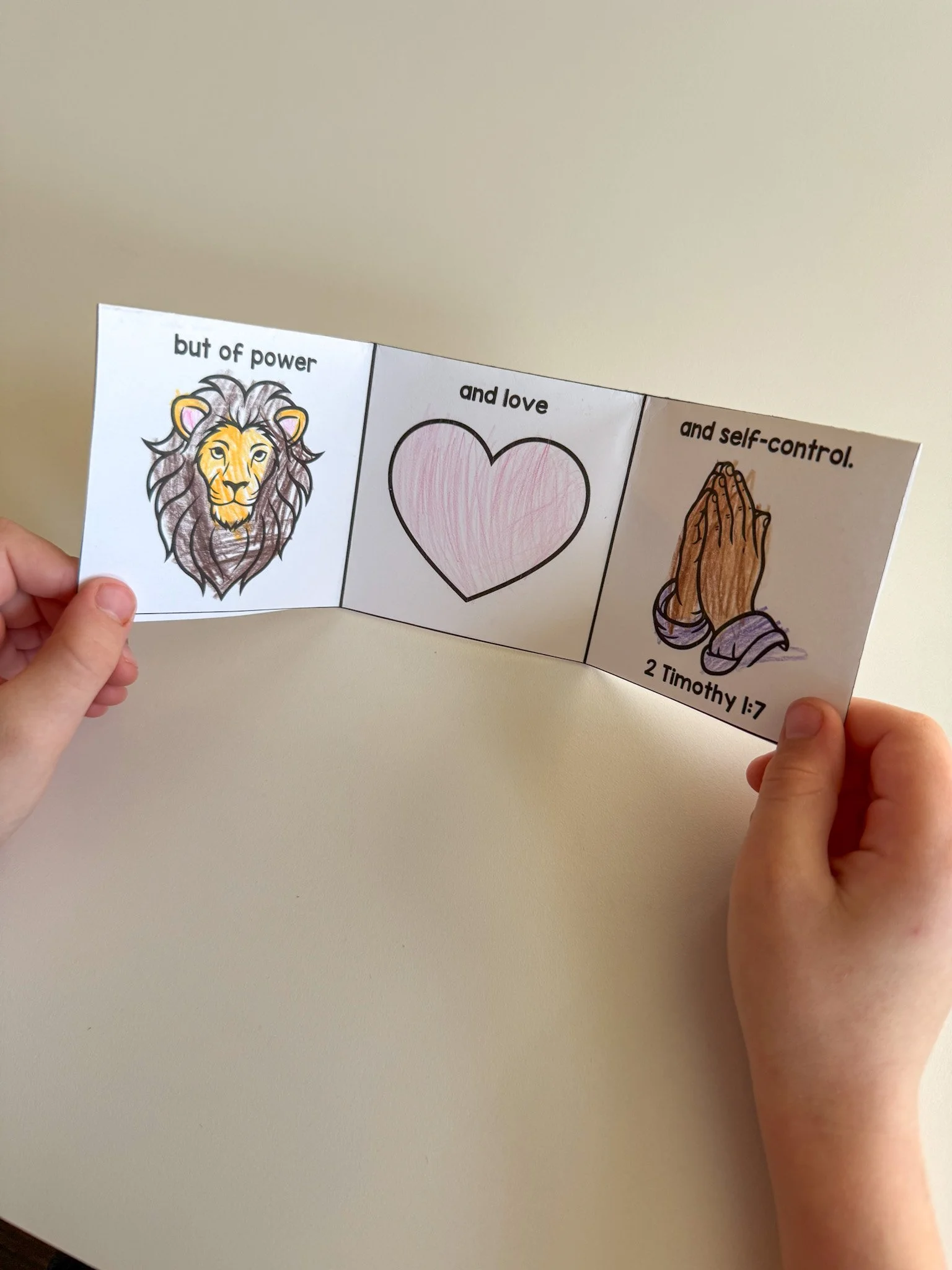 Self-Control 2 Timothy 1:7 Mini Book for Kids, English and Spanish