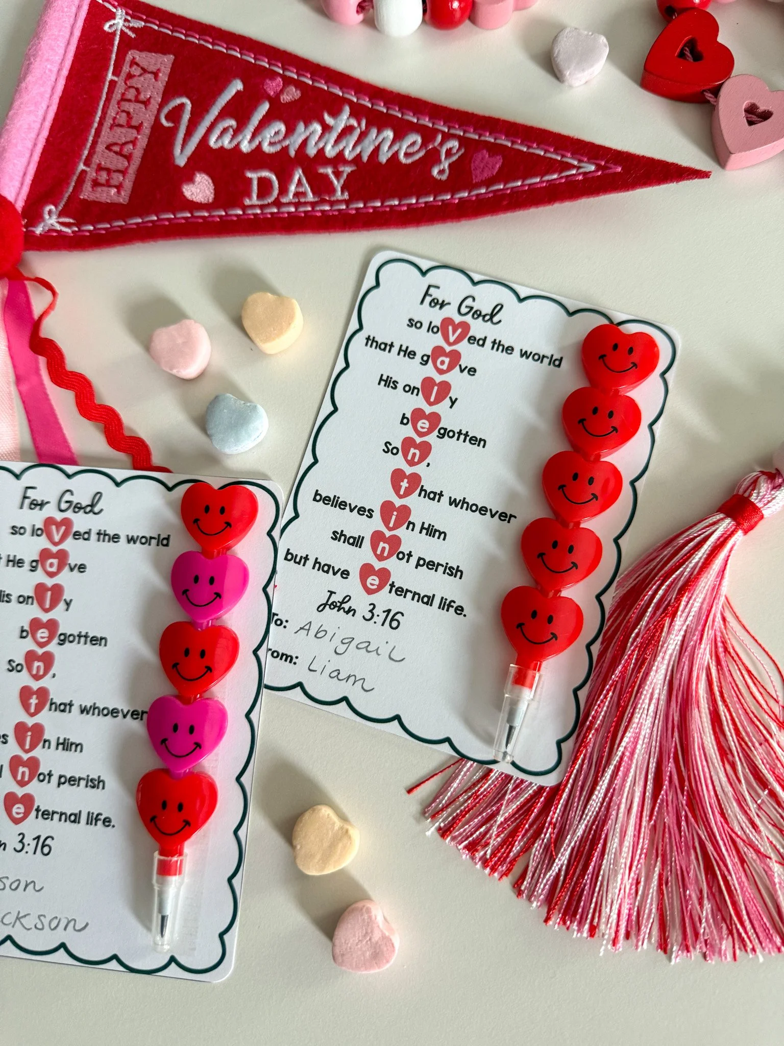 For God So Loved John 3:16 Acrostic Cards for Valentine’s Day, English