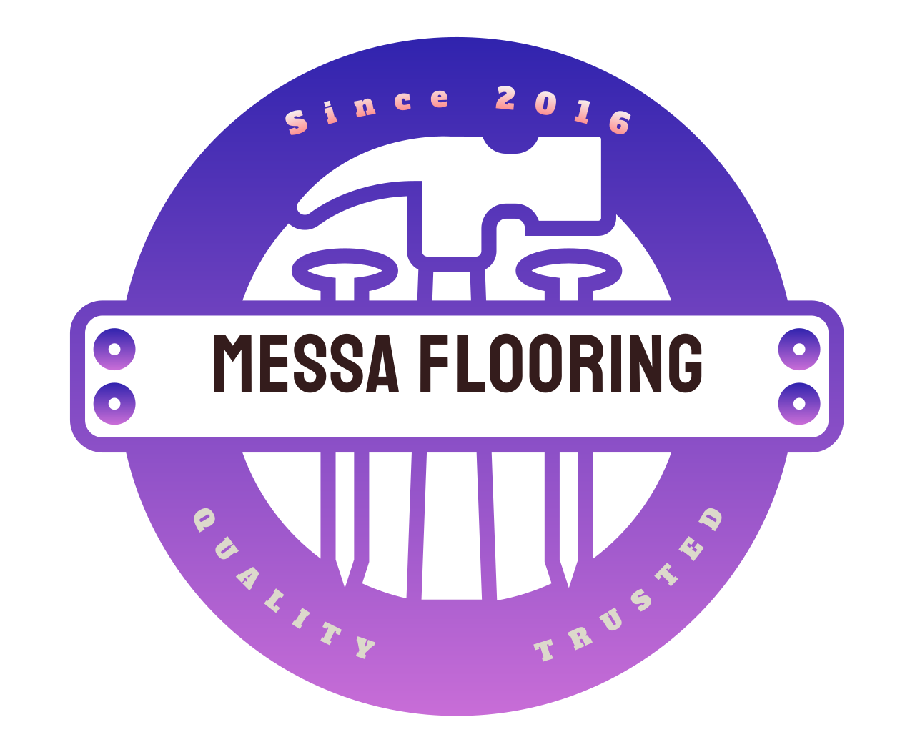 A logo with a circular purple background and a truck illustration in the center. The text 'since 2016' appears at the top, with 'QUALITY TRUSTED' at the bottom.