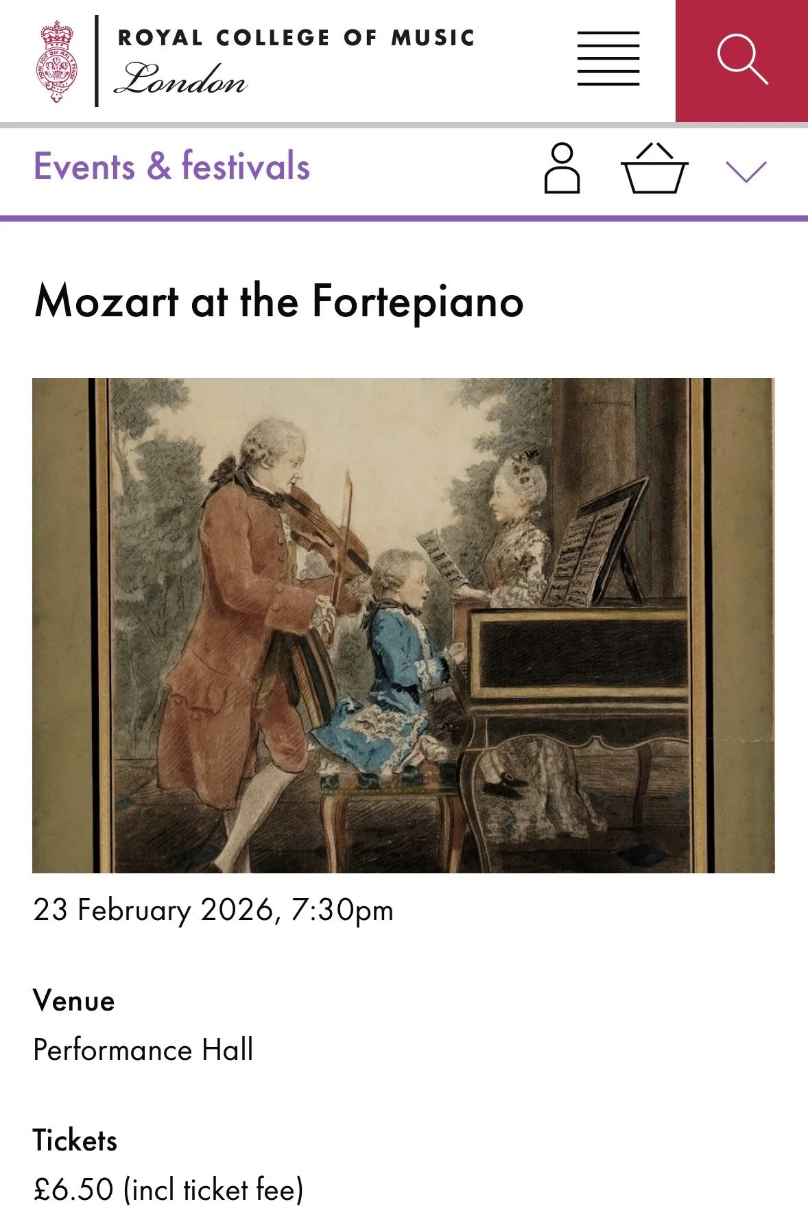 Mozart Concerto at the Fortepiano