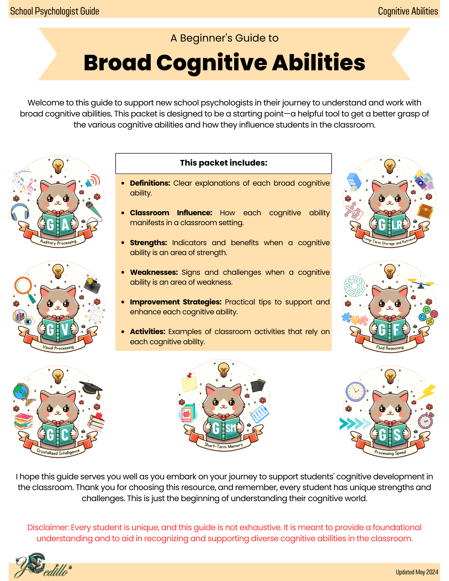 Broad CHC Cognitive Abilities Guide, School Psychologist, Strategies/Activities